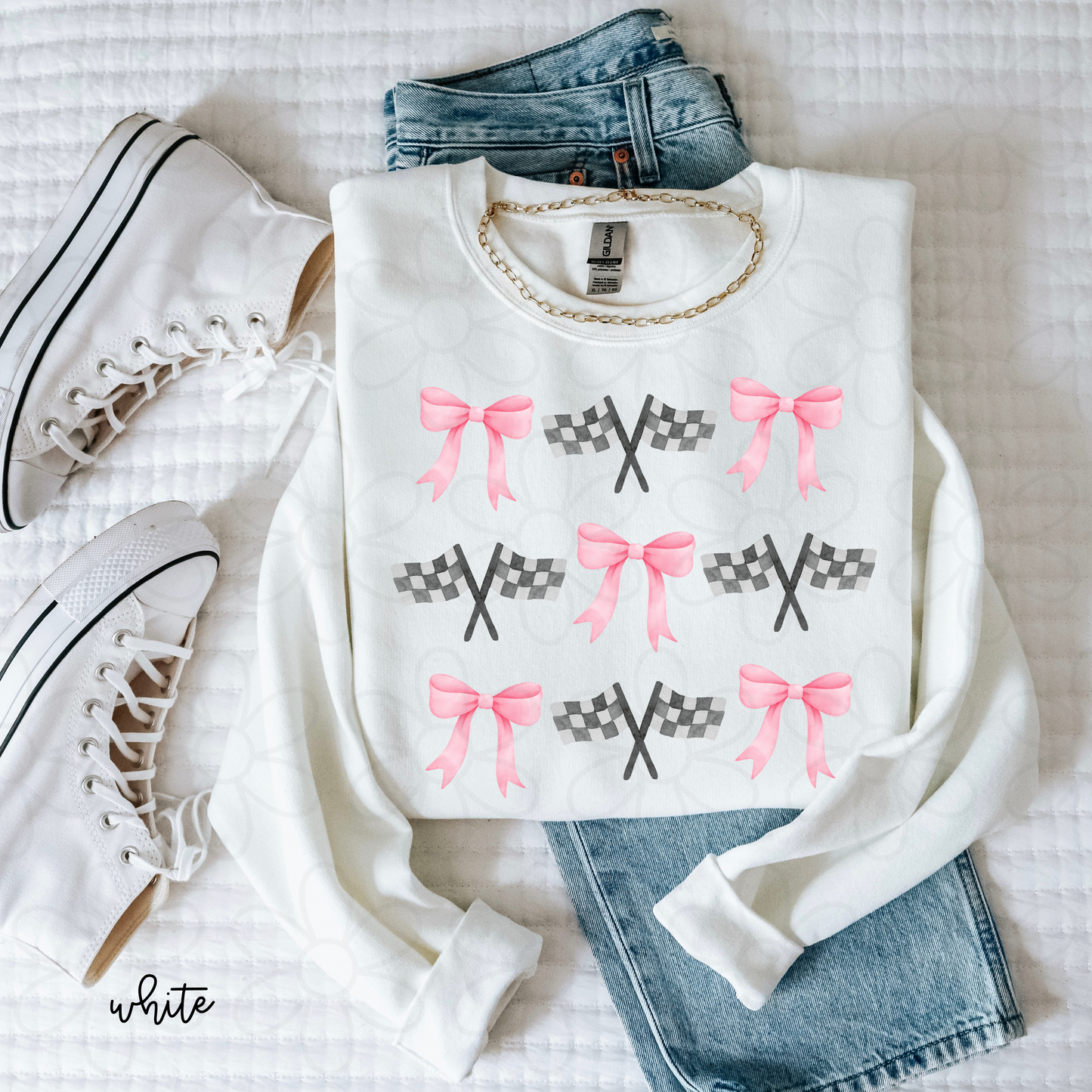 Coquette Checkered Flag Kids Completed Tee