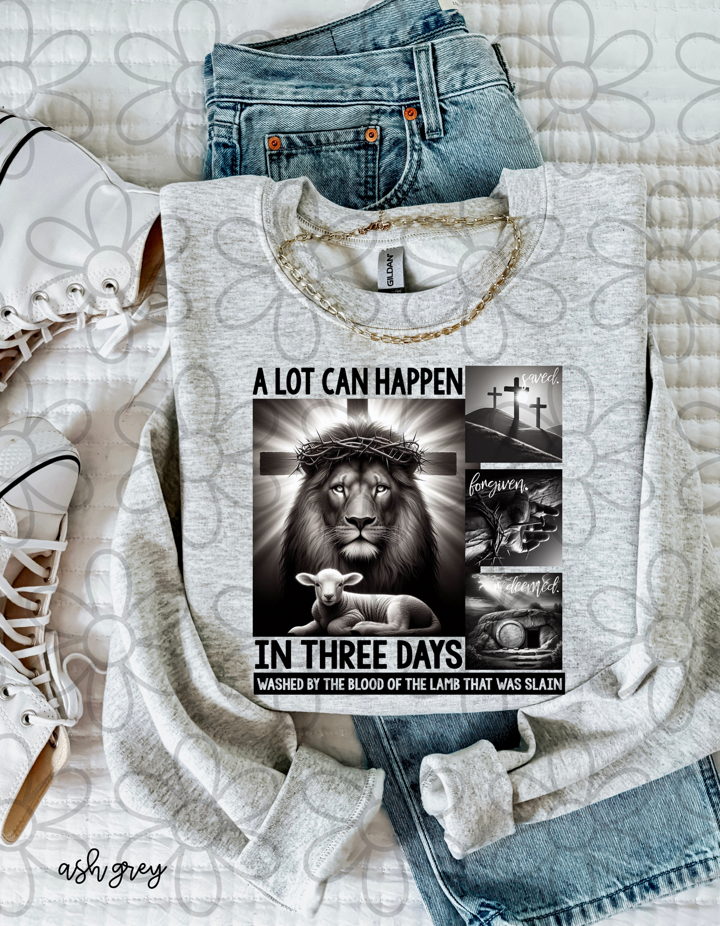 Washed By The Blood Of The Lamb That Was Slain Kids Completed Tee