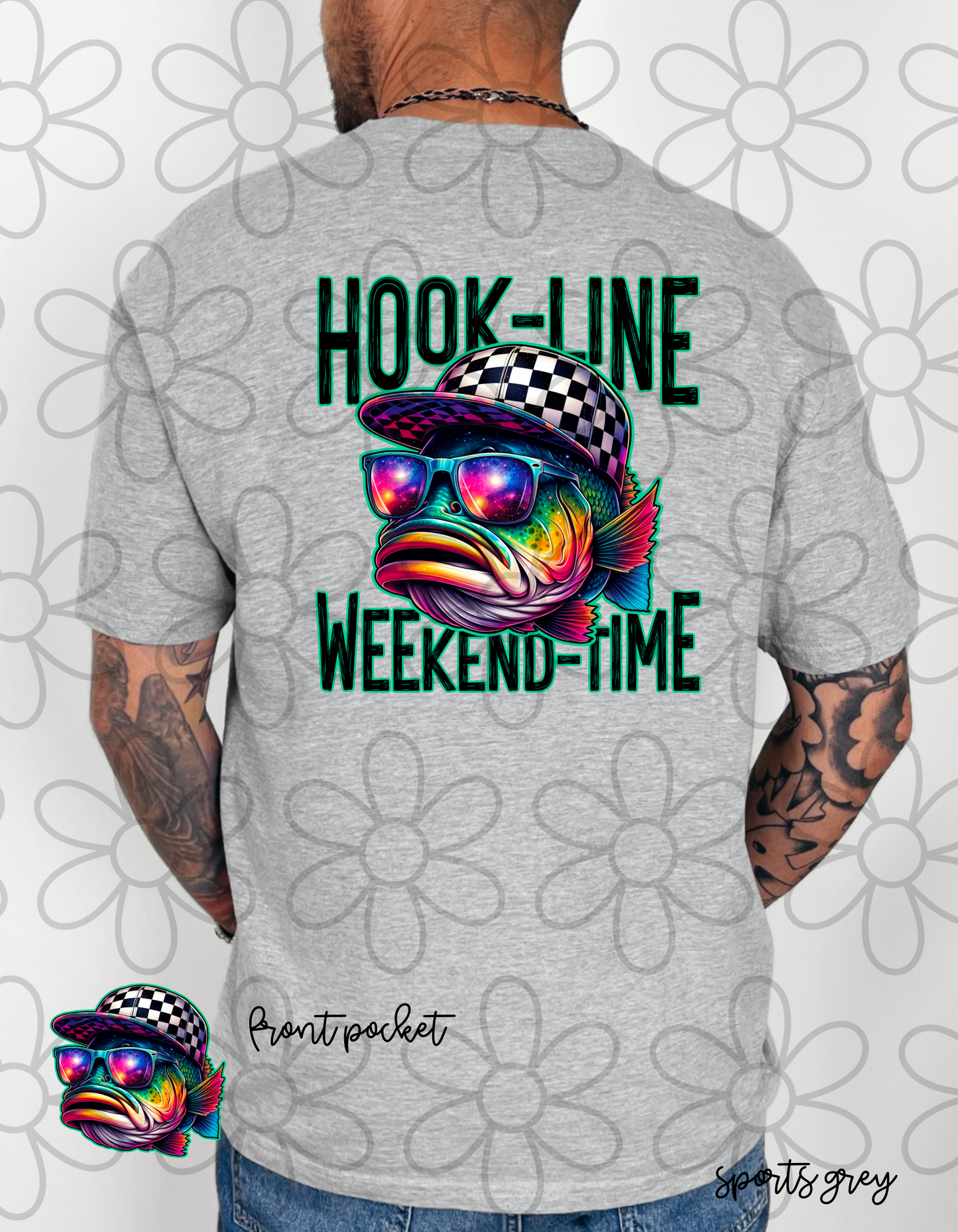 Hook Line Weekend Time Completed Tee