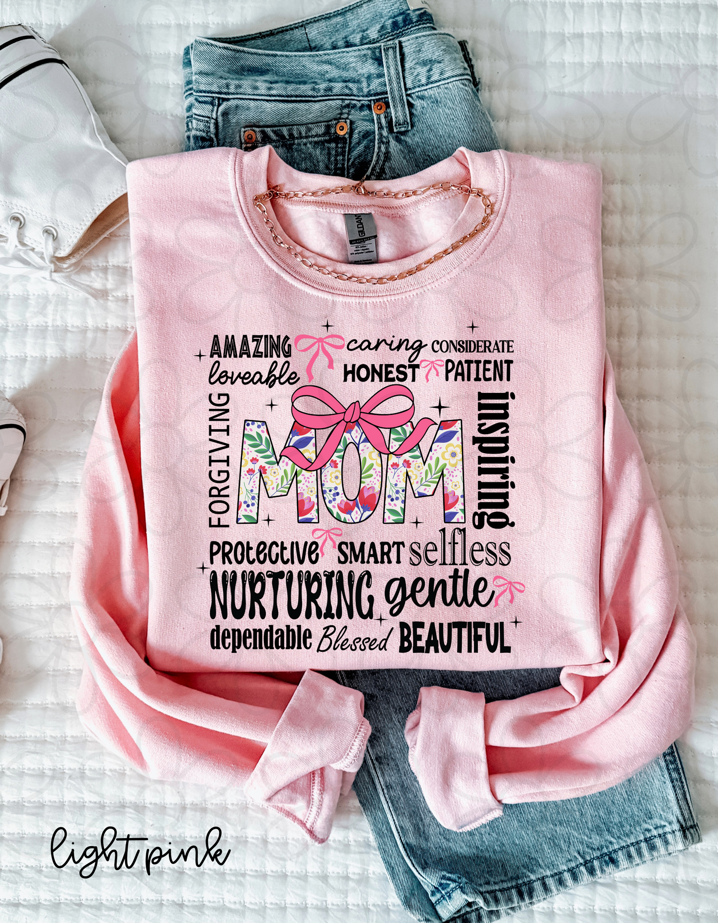 Coquette Mom Adjectives Completed Tee
