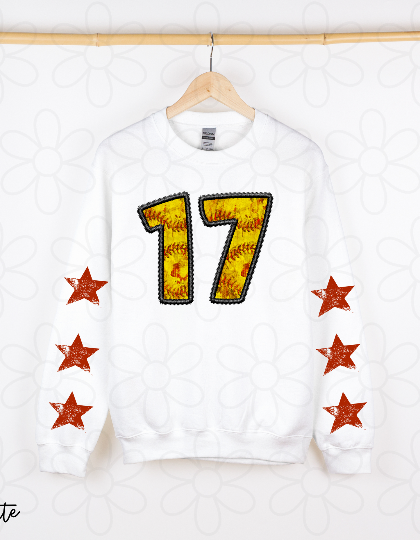 Softball Custom Number Kids Completed Tee