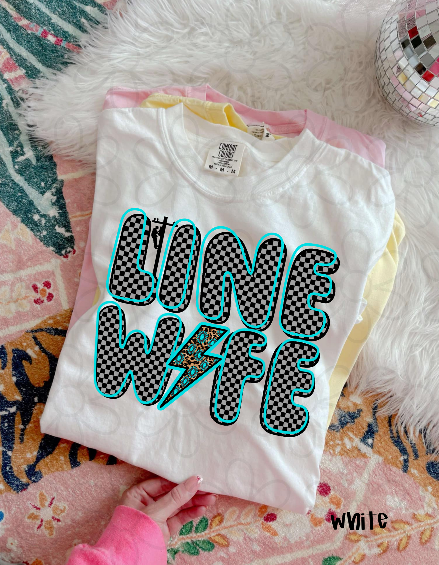 Leopard Check Turquoise Line Wife Completed Tee