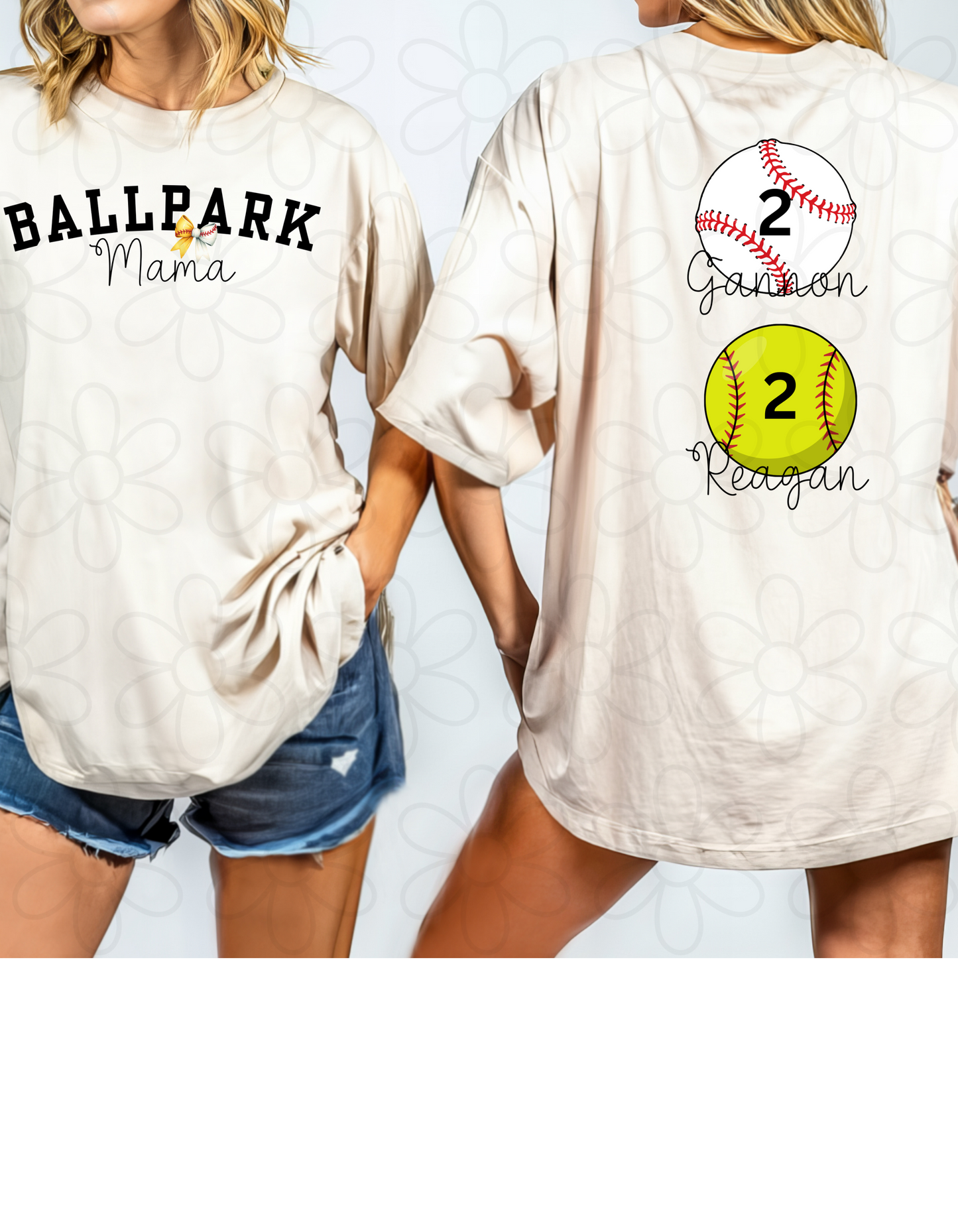 Custom Baseball Softball Ballpark Mama Completed Tee