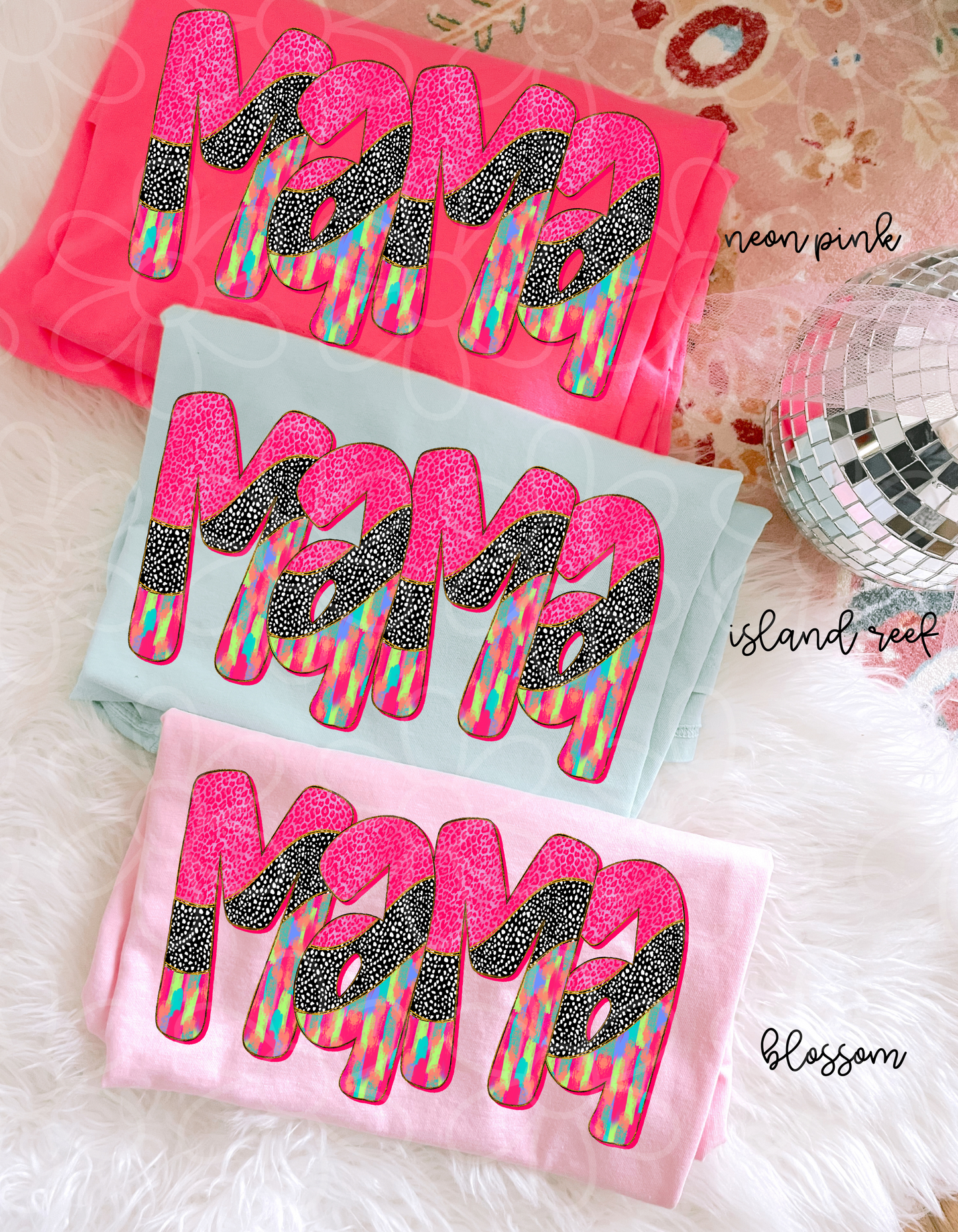 Pink Leopard Brushstroke Mama DTF Transfer