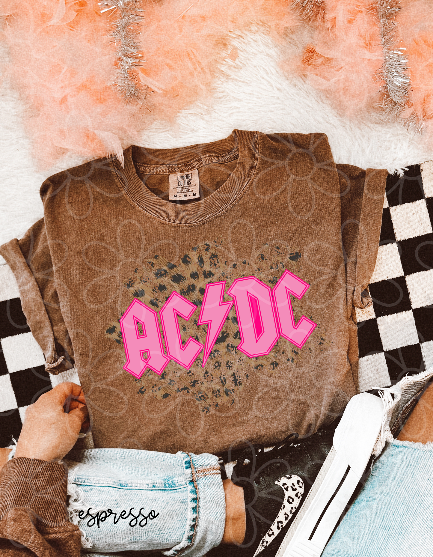 Leopard Pink ACDC DTF Transfer