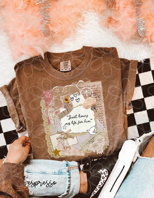 Just Living My Life For Him Kids Completed Tee