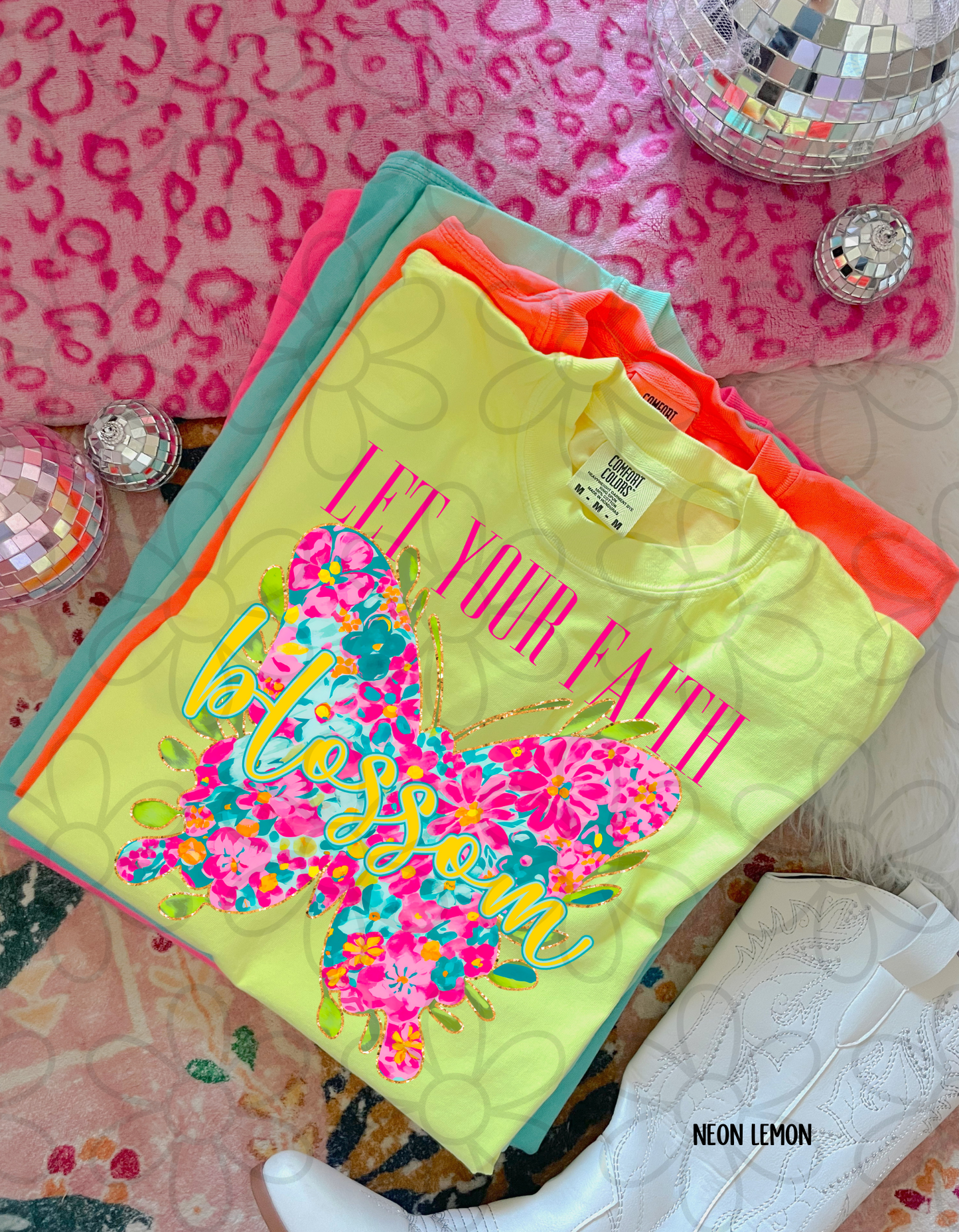 Let Your Faith Blossom Butterly Kids Completed Tee