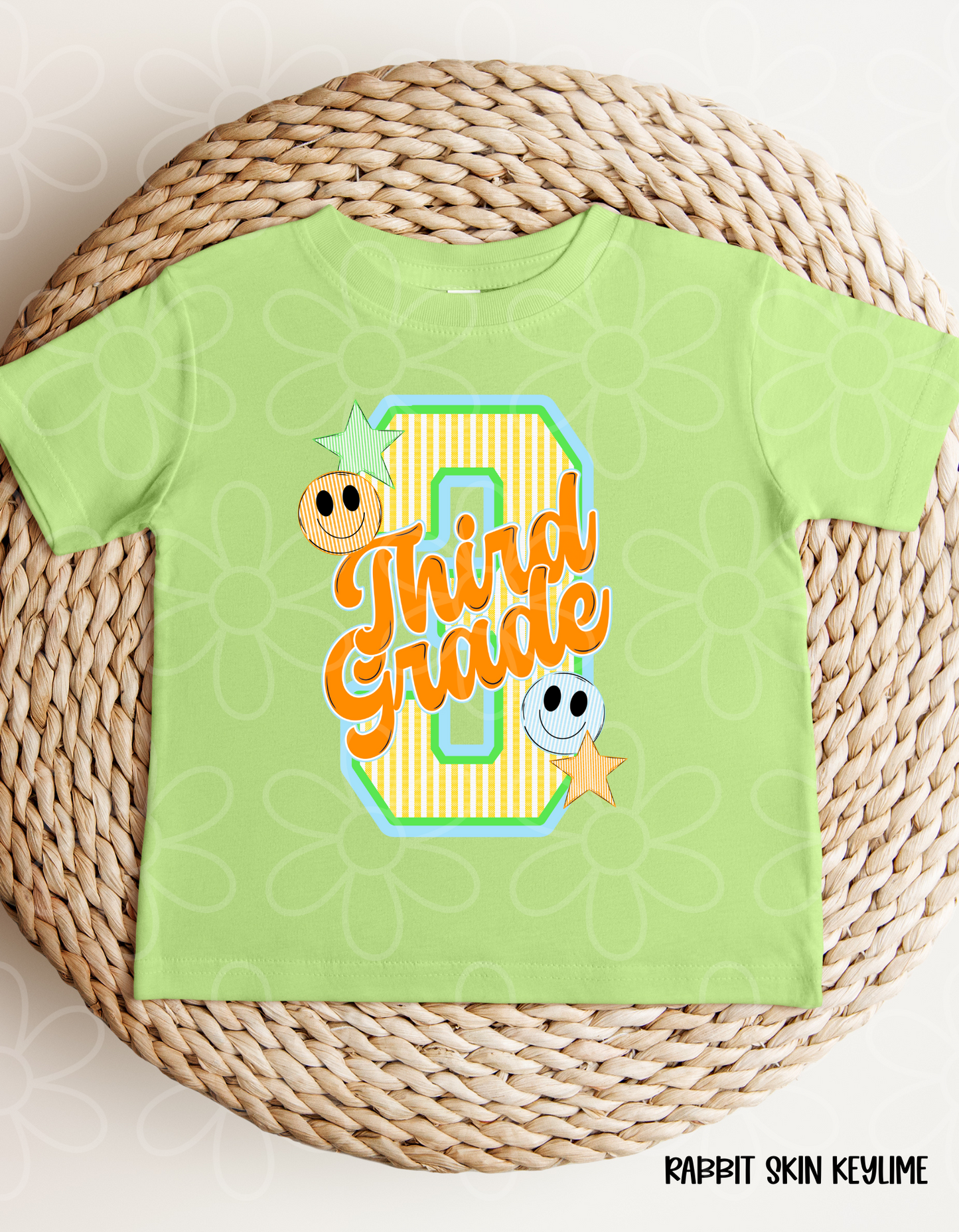 School Grades Stripes And Smileys Kids Completed Tee