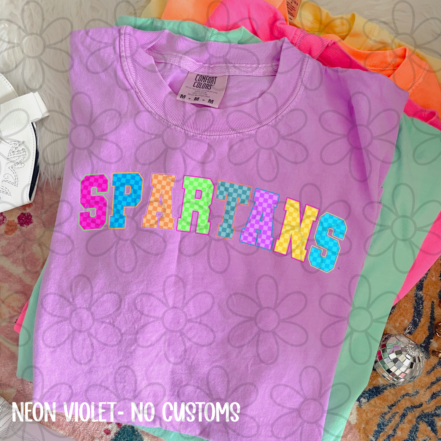 Colorful Checkered Sports Teams (Multiple Options) Kids Completed Tee