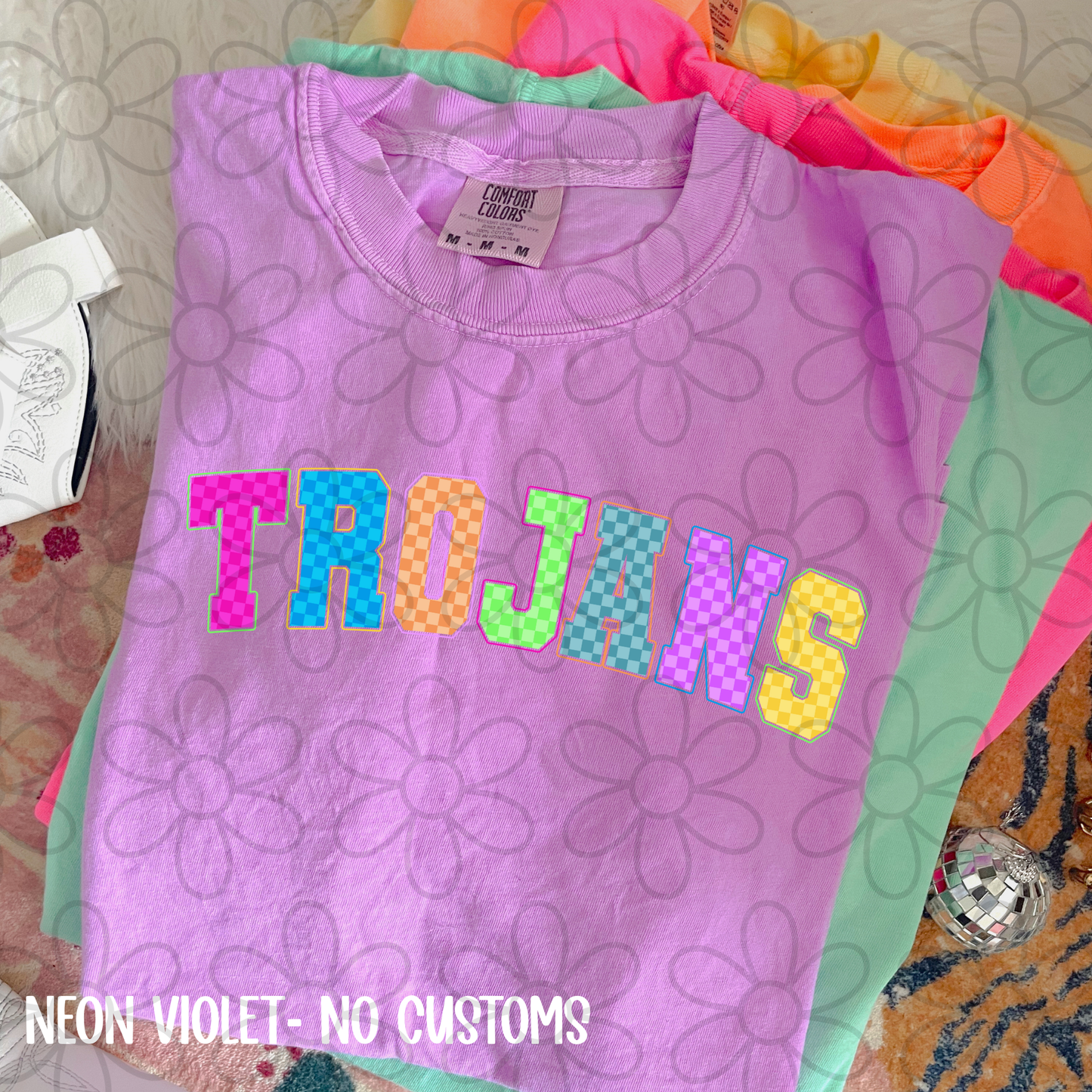 Colorful Checkered Sports Teams (Multiple Options) Kids Completed Tee