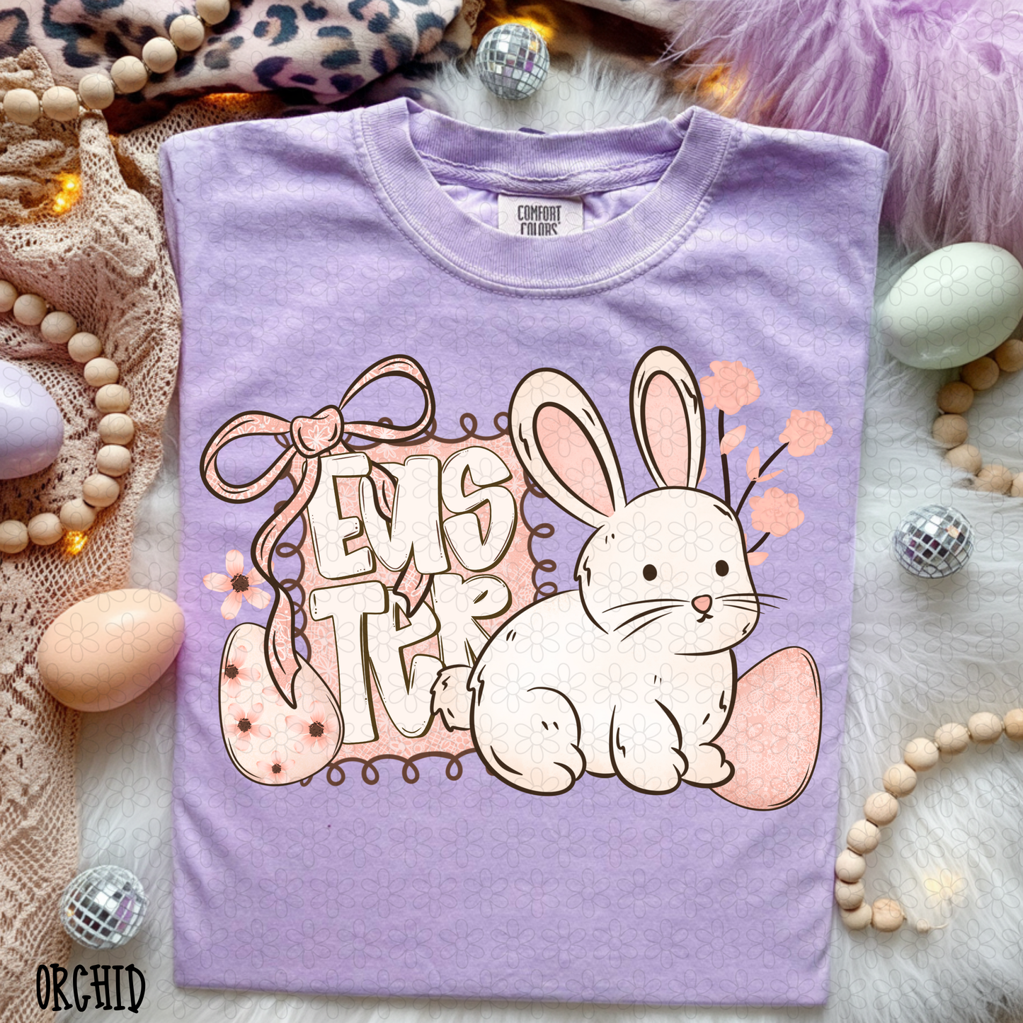 Pink Bunny Easter DTF Transfer