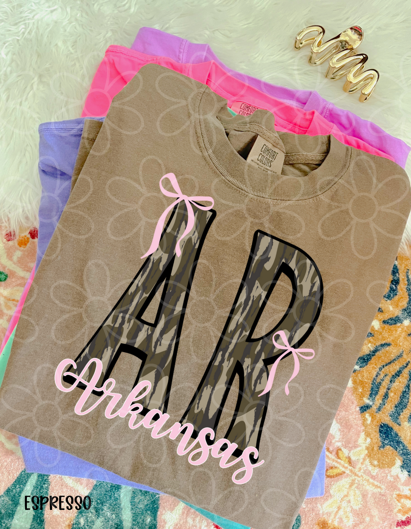 Camo States Pink Bows (Multiple Options) Completed Tee