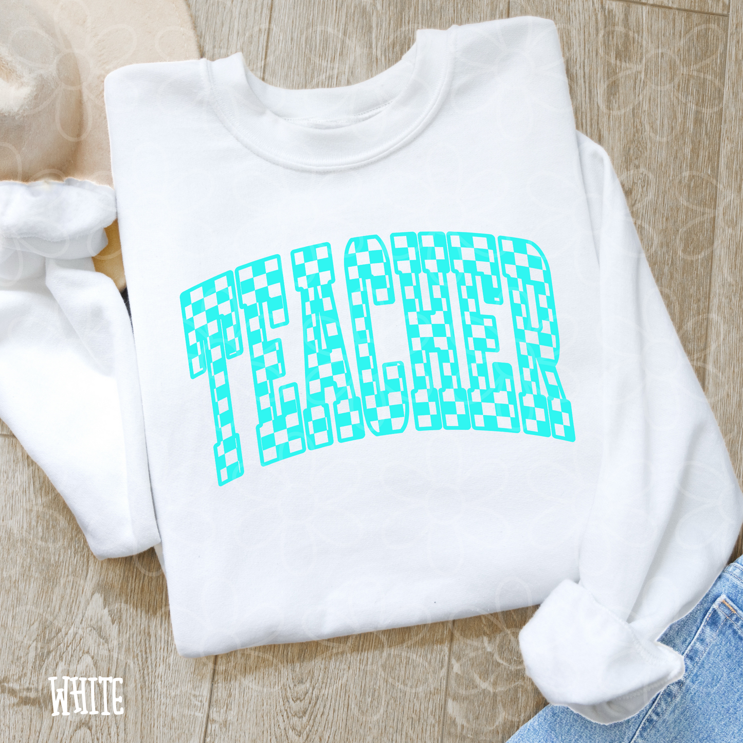 Checkered Teacher (Multiple Color Options) DTF Transfer