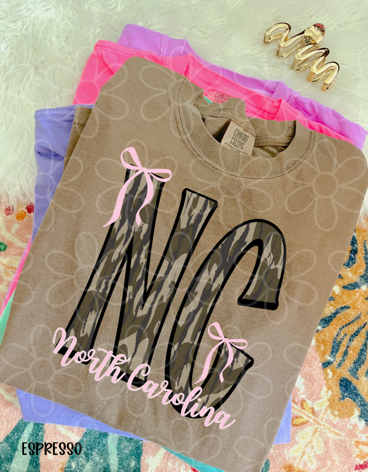 Camo States Pink Bows (Multiple Options) Completed Tee
