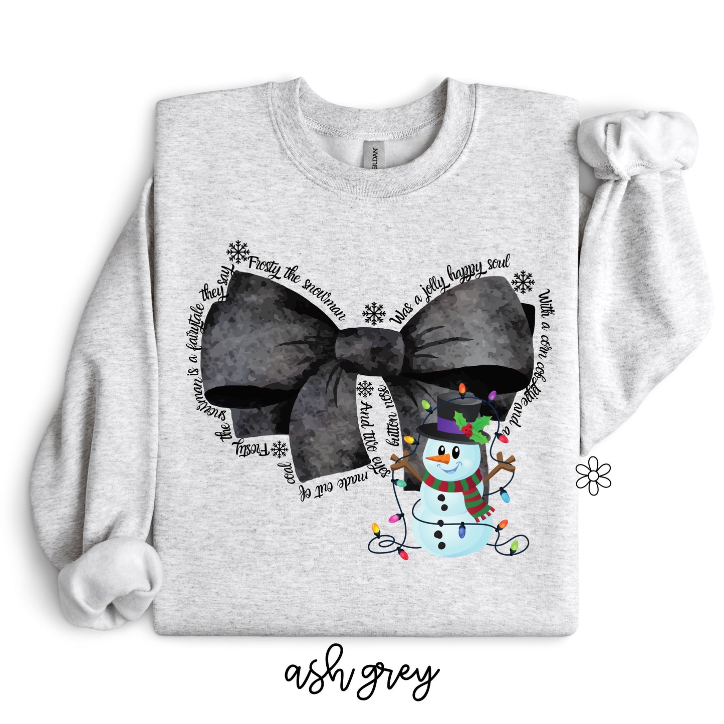 Frosty The Snowman Black Bow Kids Completed Tee