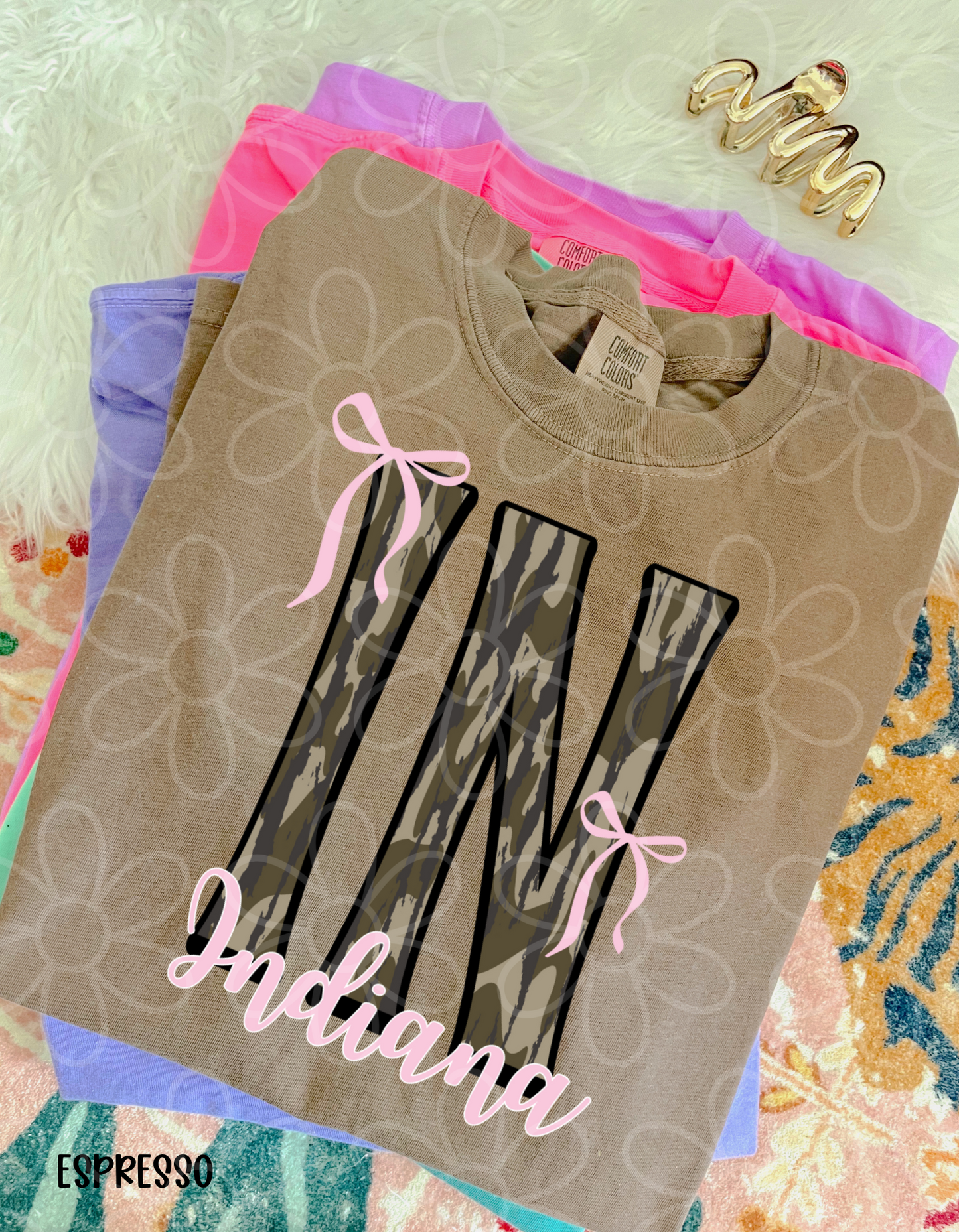 Camo States Pink Bows (Multiple Options) DTF Transfer