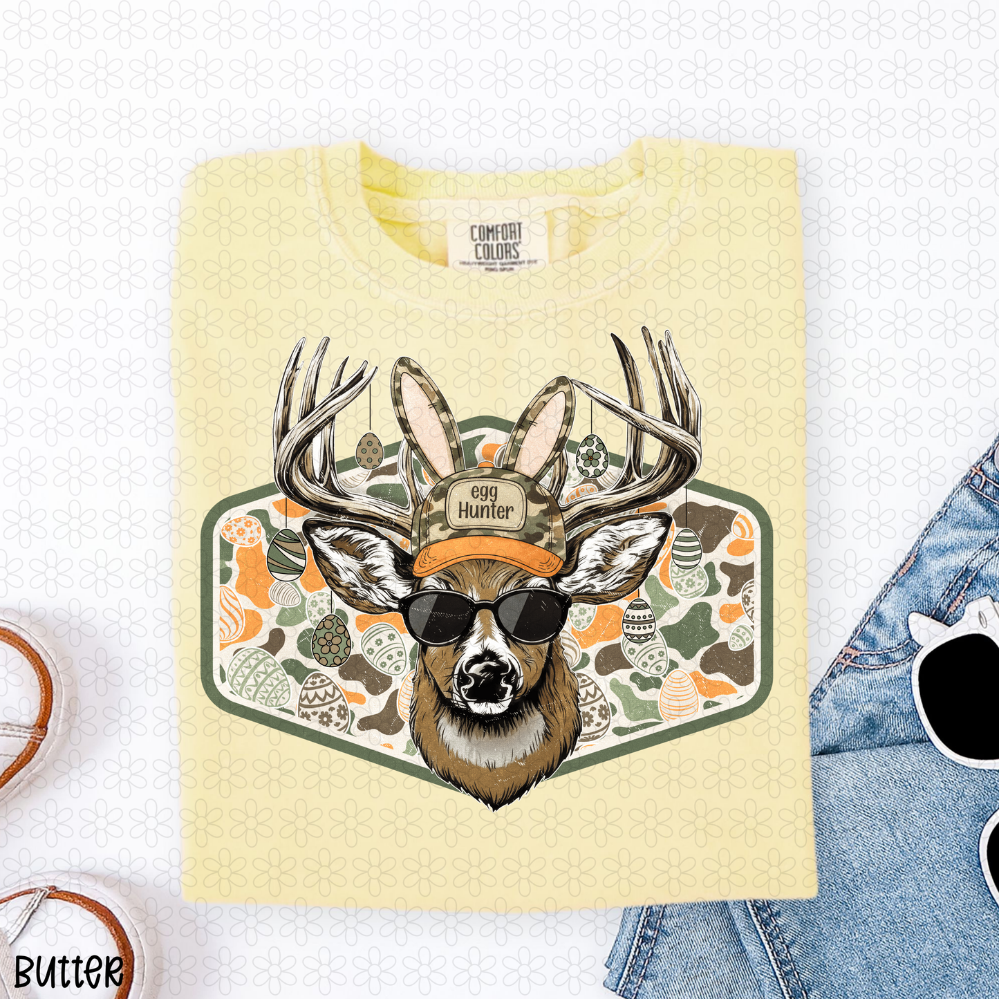 Camo Deer Egg Hunter DTF Transfer