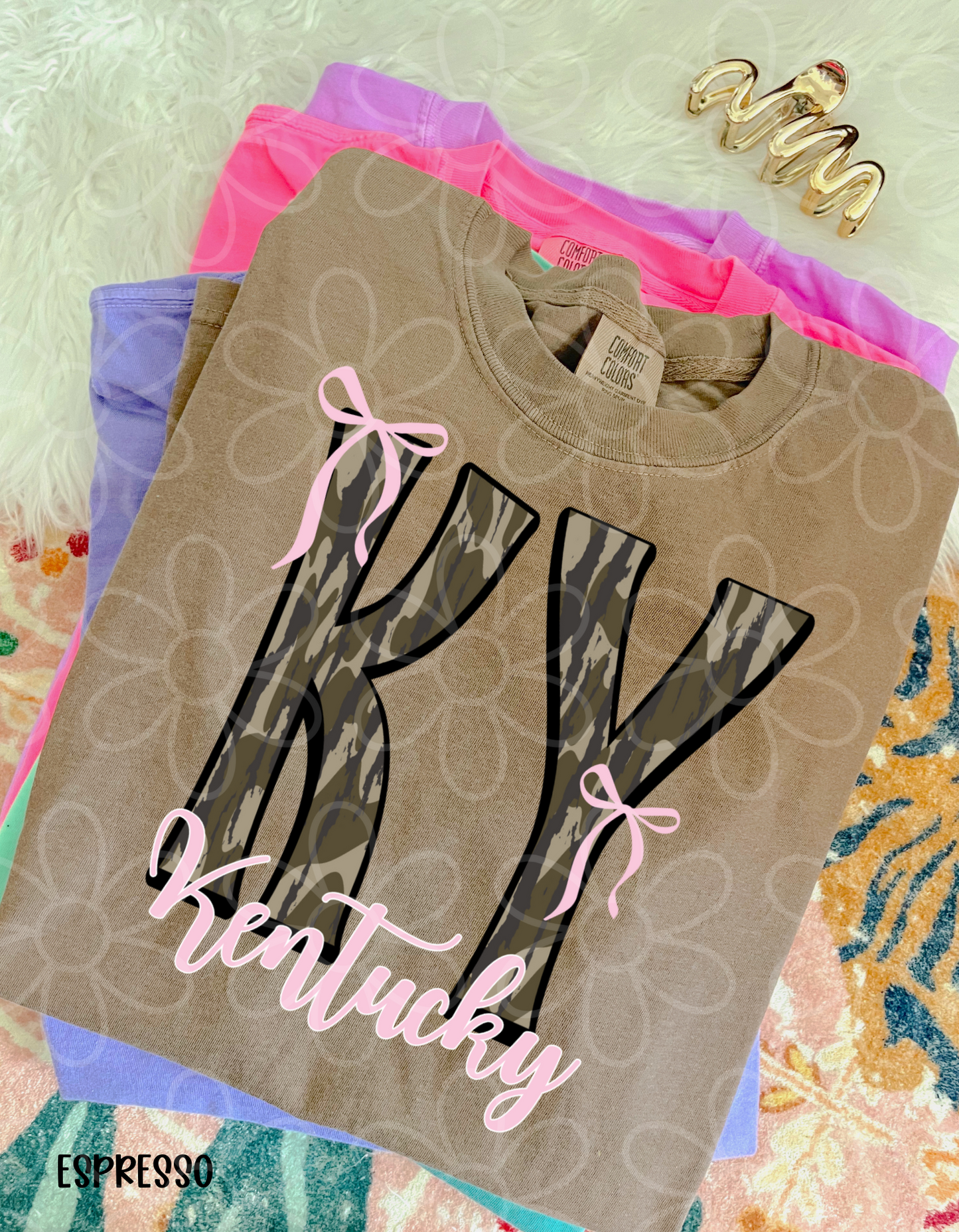 Camo States Pink Bows (Multiple Options) Completed Tee