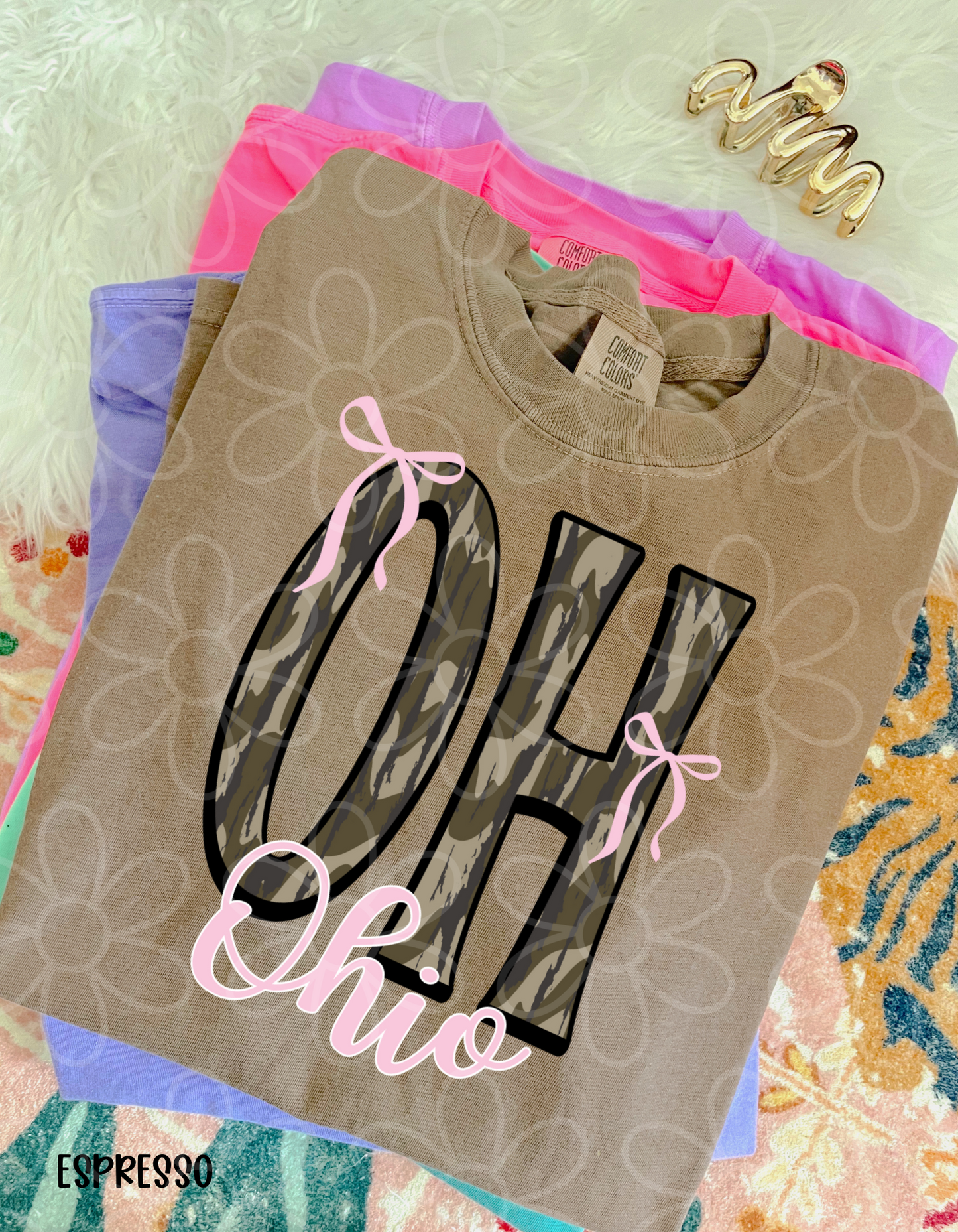 Camo States Pink Bows (Multiple Options) Completed Tee