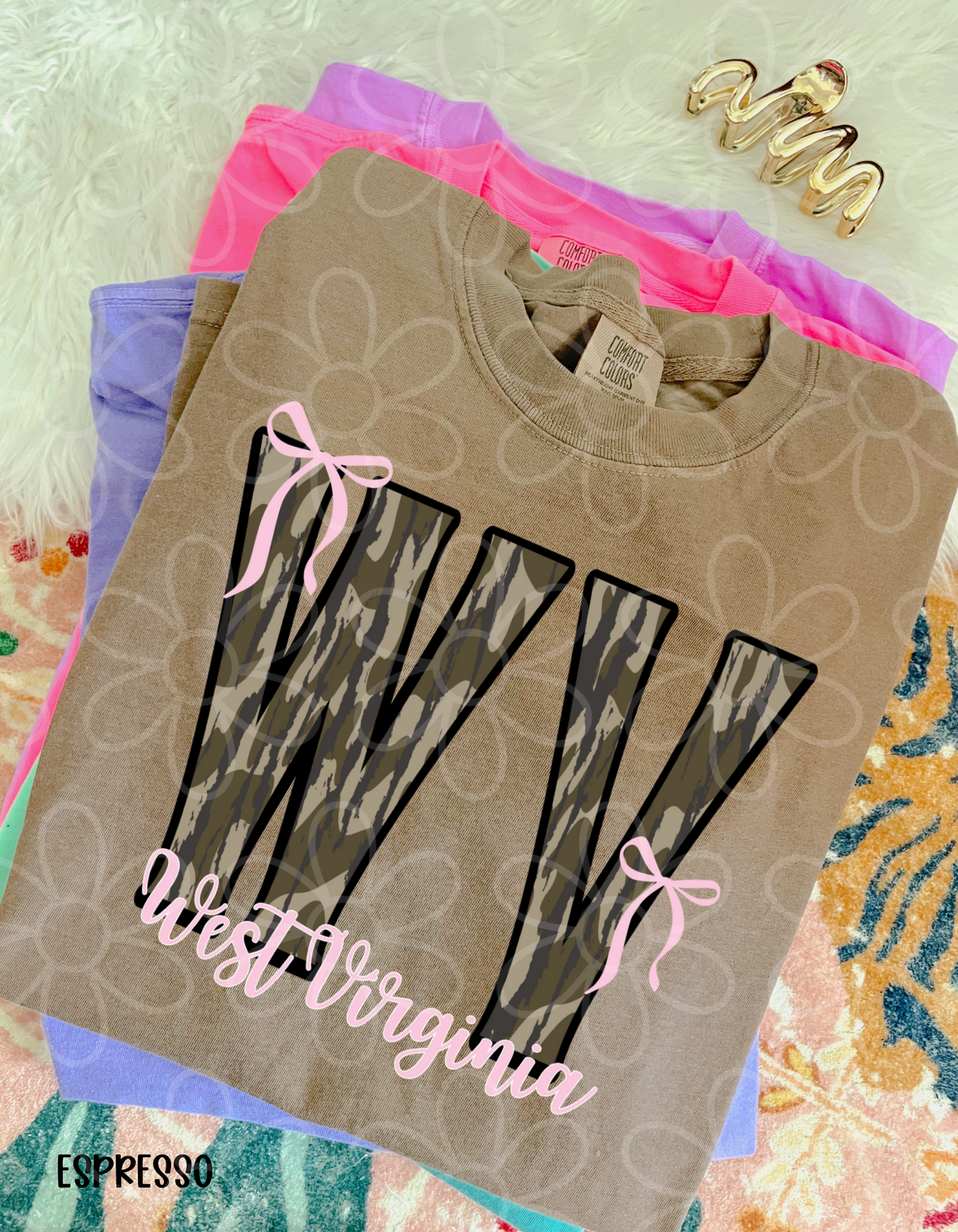 Camo States Pink Bows (Multiple Options) Completed Tee