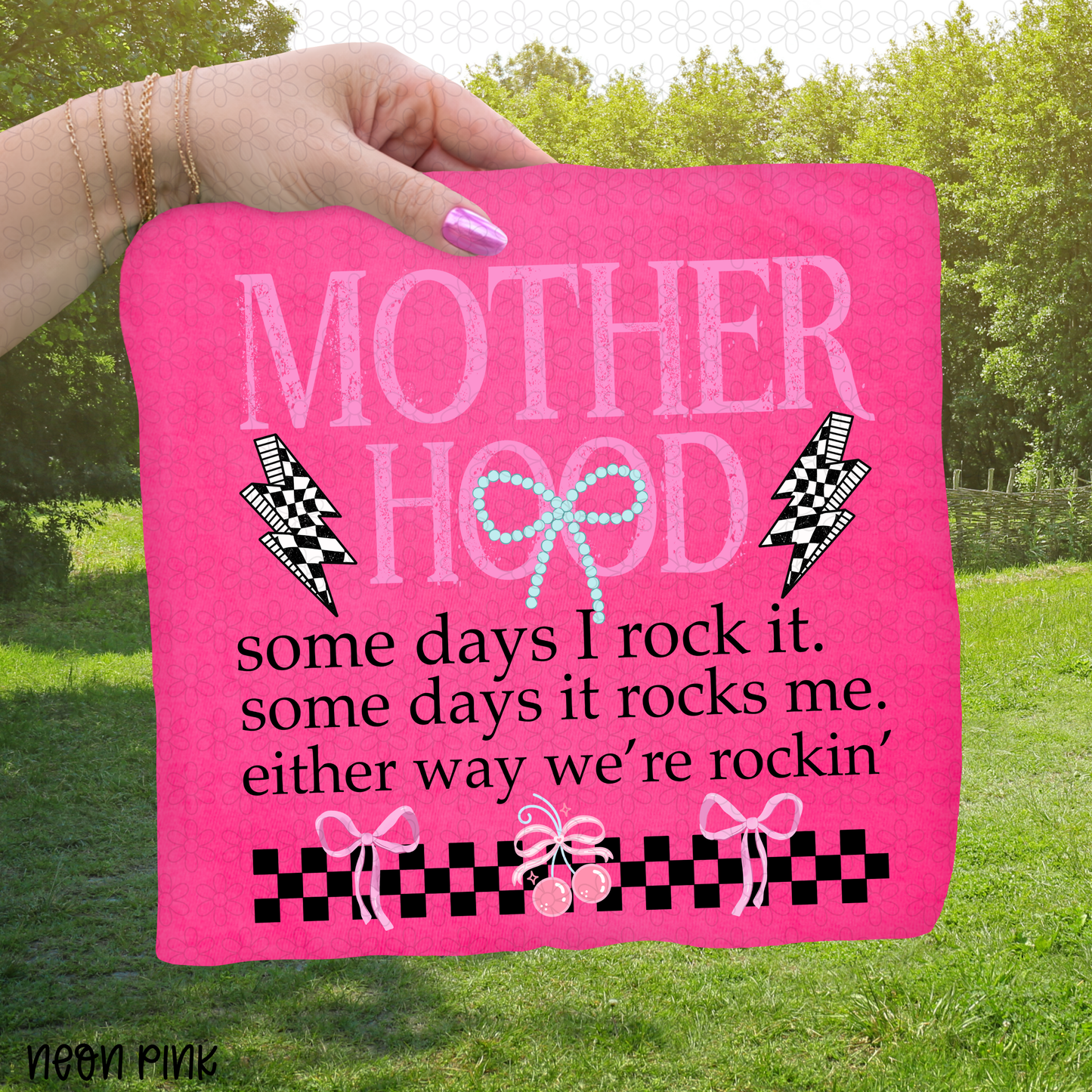 Checkered Mother Hood Some Days I Rock It DTF Transfer