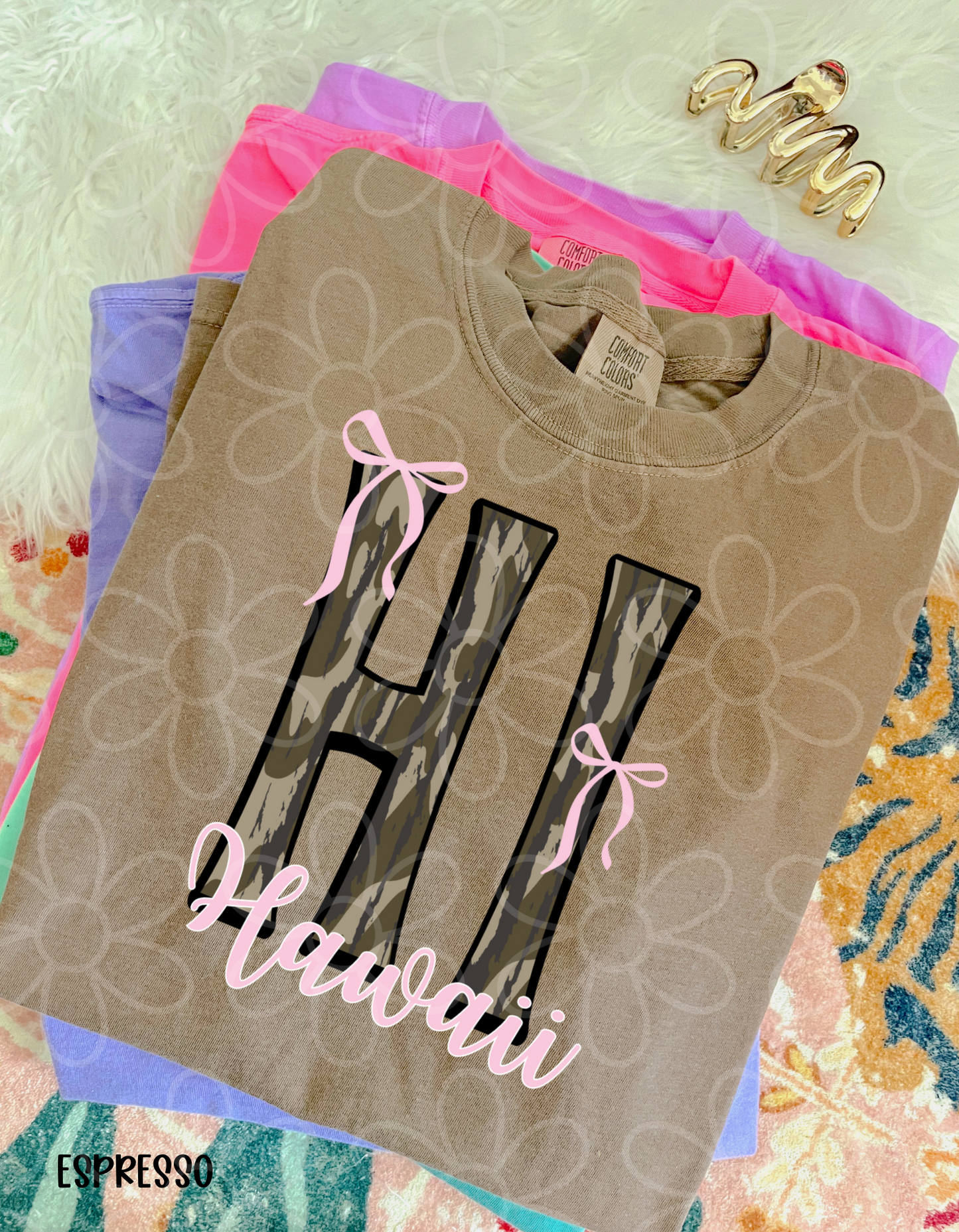Camo States Pink Bows (Multiple Options) Completed Tee