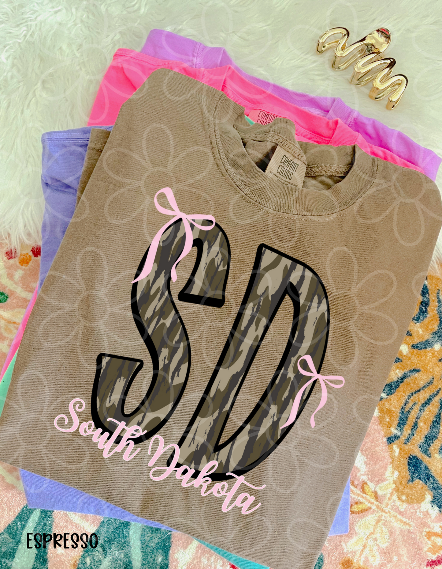 Camo States Pink Bows (Multiple Options) Completed Tee