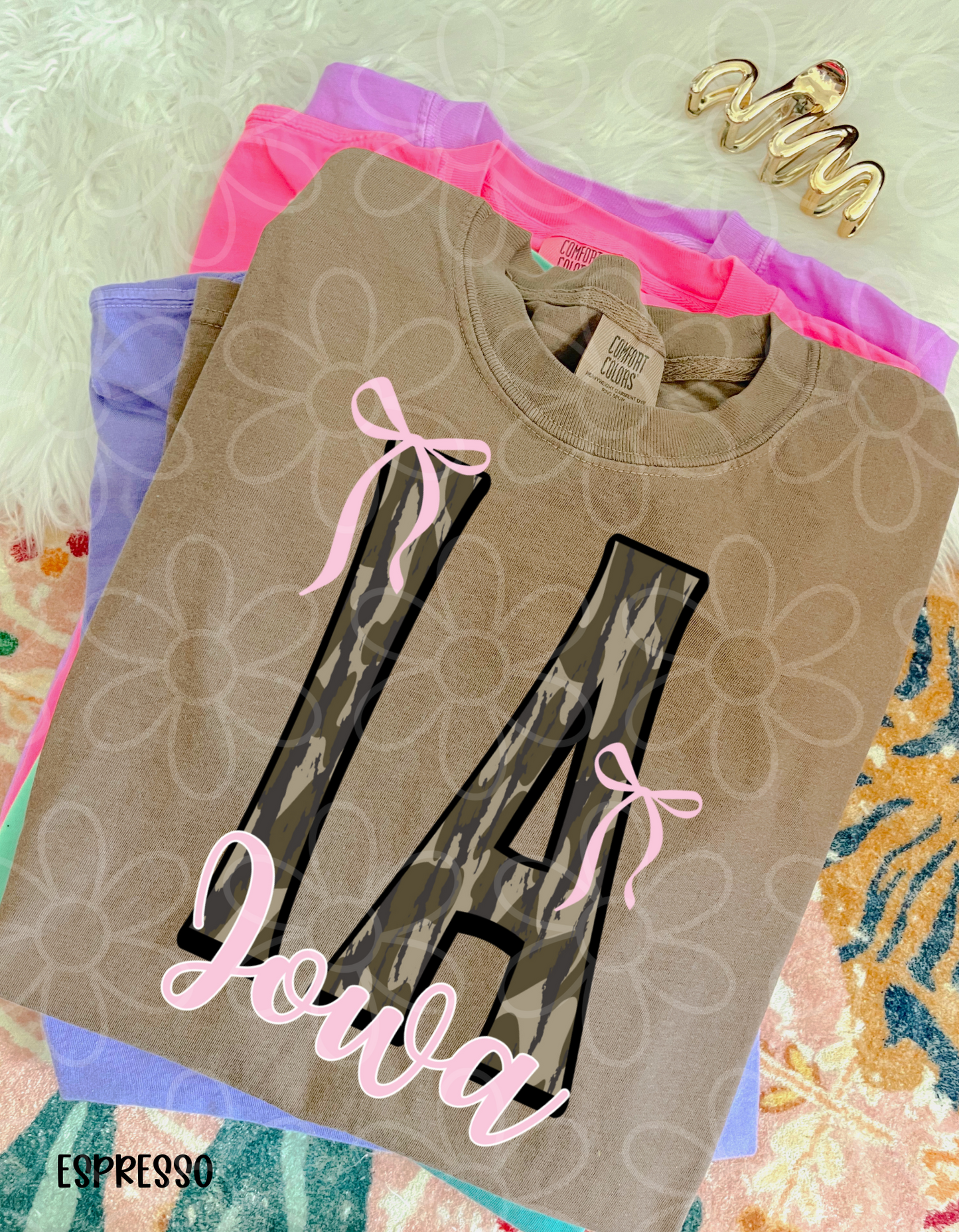 Camo States Pink Bows (Multiple Options) Completed Tee