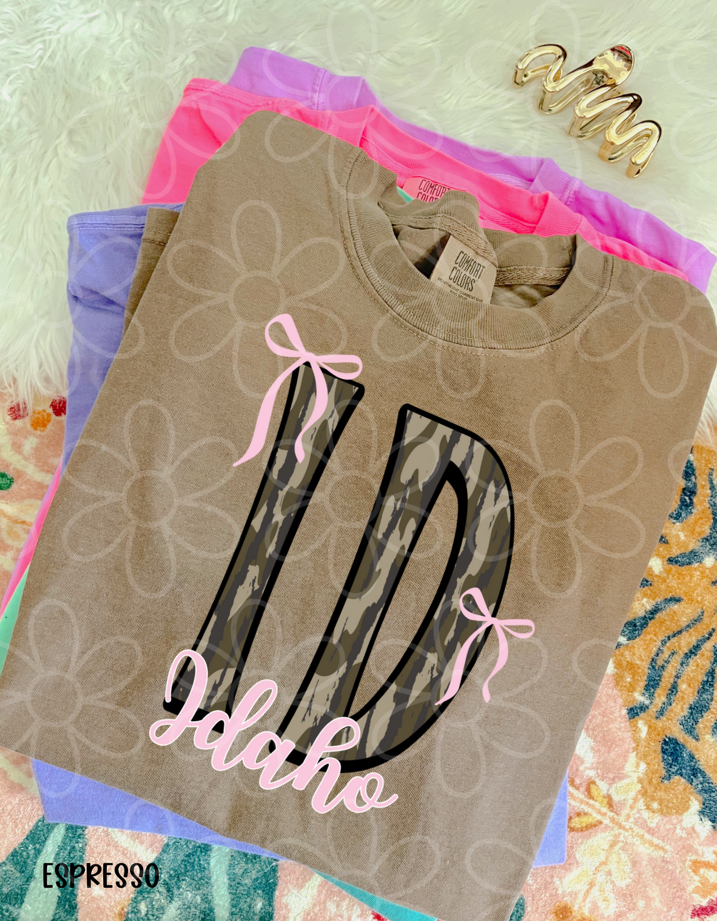 Camo States Pink Bows (Multiple Options) Completed Tee