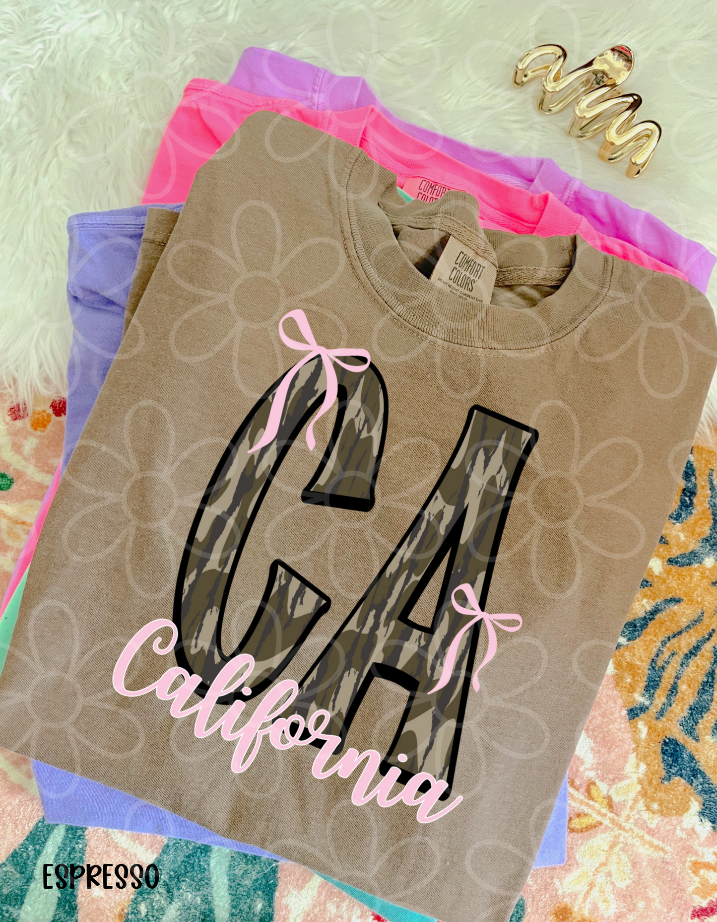 Camo States Pink Bows (Multiple Options) Completed Tee