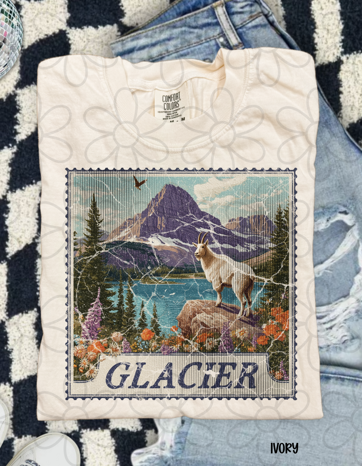 Distressed Destination Stamps (Multiple Options) Completed Tee