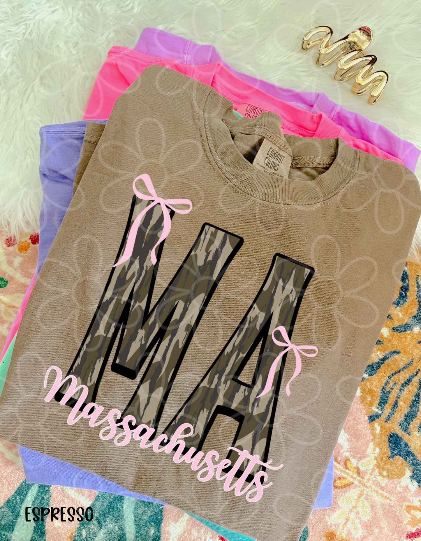 Camo States Pink Bows (Multiple Options) Completed Tee