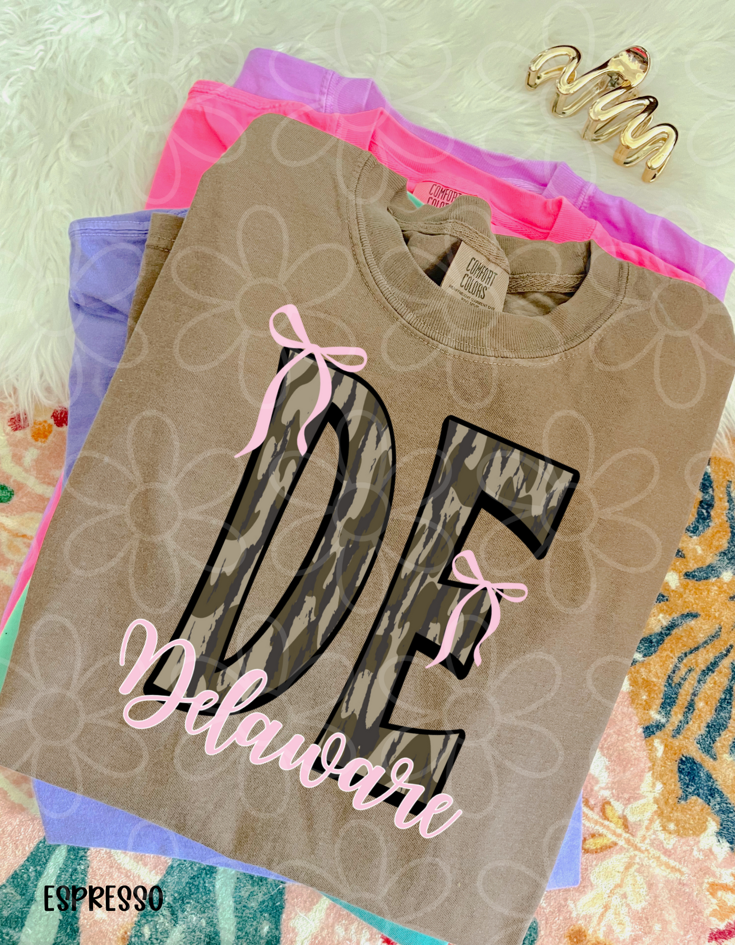 Camo States Pink Bows (Multiple Options) Completed Tee