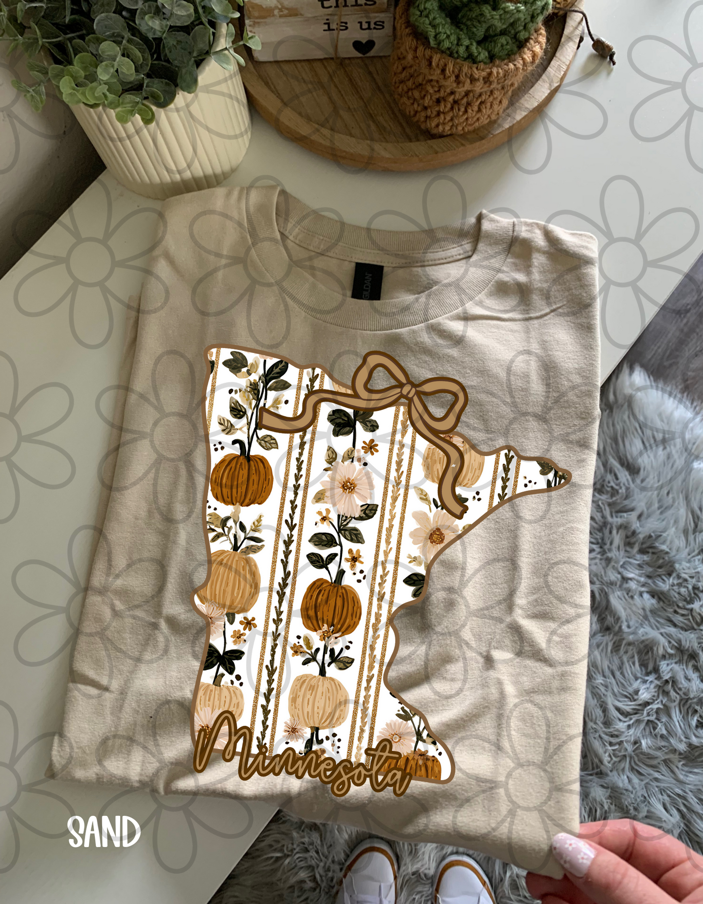 Fall Floral Pumpkin States (Multiple Options) DTF Transfer