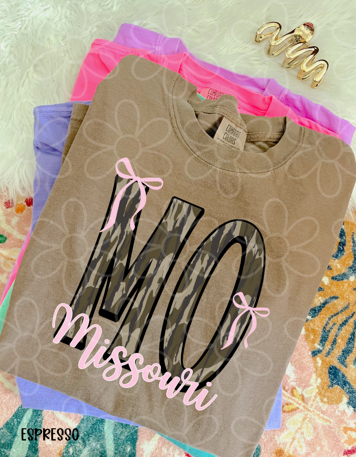 Camo States Pink Bows (Multiple Options) DTF Transfer