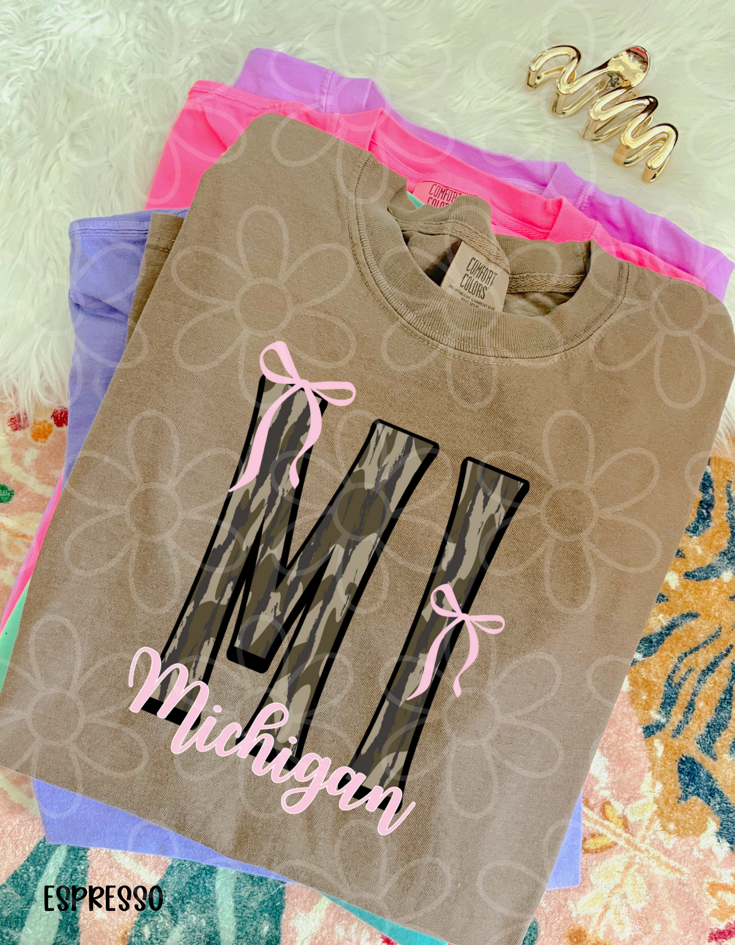 Camo States Pink Bows (Multiple Options) Completed Tee