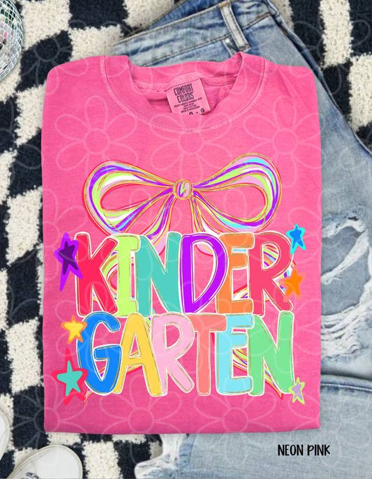 Colorful Bow School Grades (Multiple Options) Kids Completed Tee