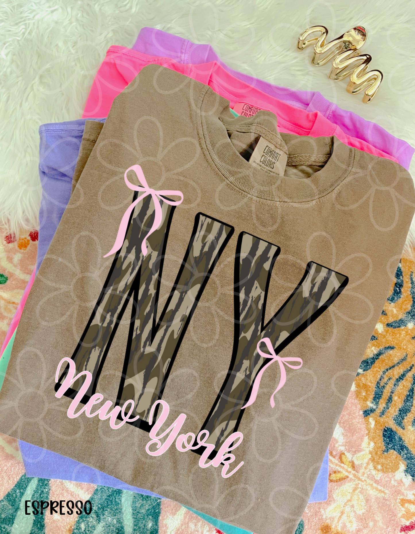 Camo States Pink Bows (Multiple Options) Completed Tee