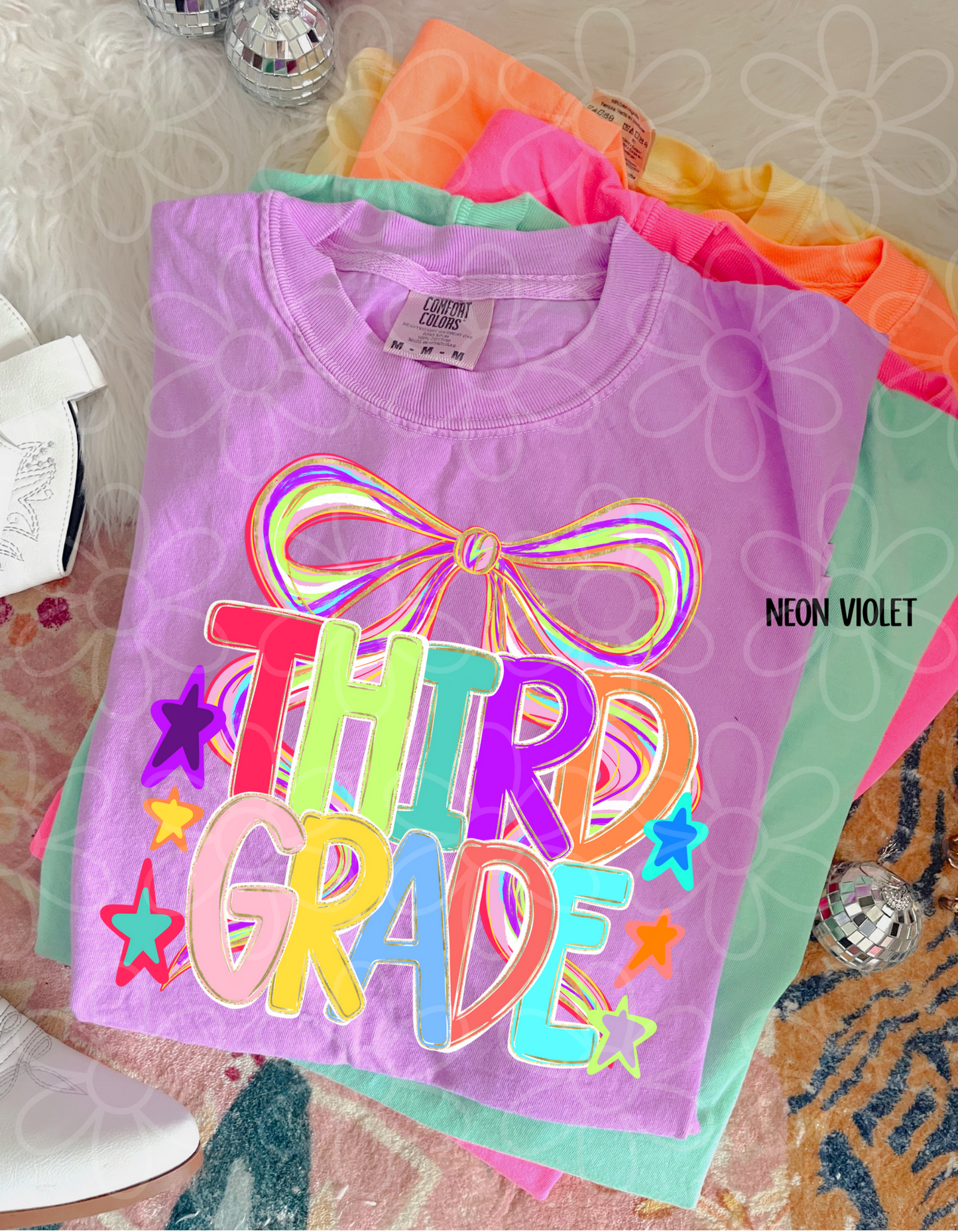 Colorful Bow School Grades (Multiple Options) DTF Transfer
