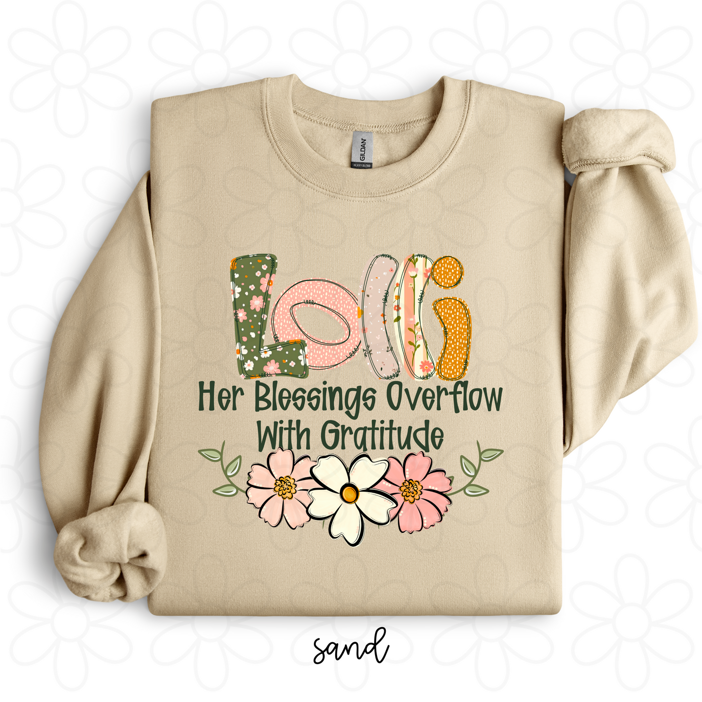 Custom Her Blessings Overflow With Gratitude (Multiple Options) DTF Transfer