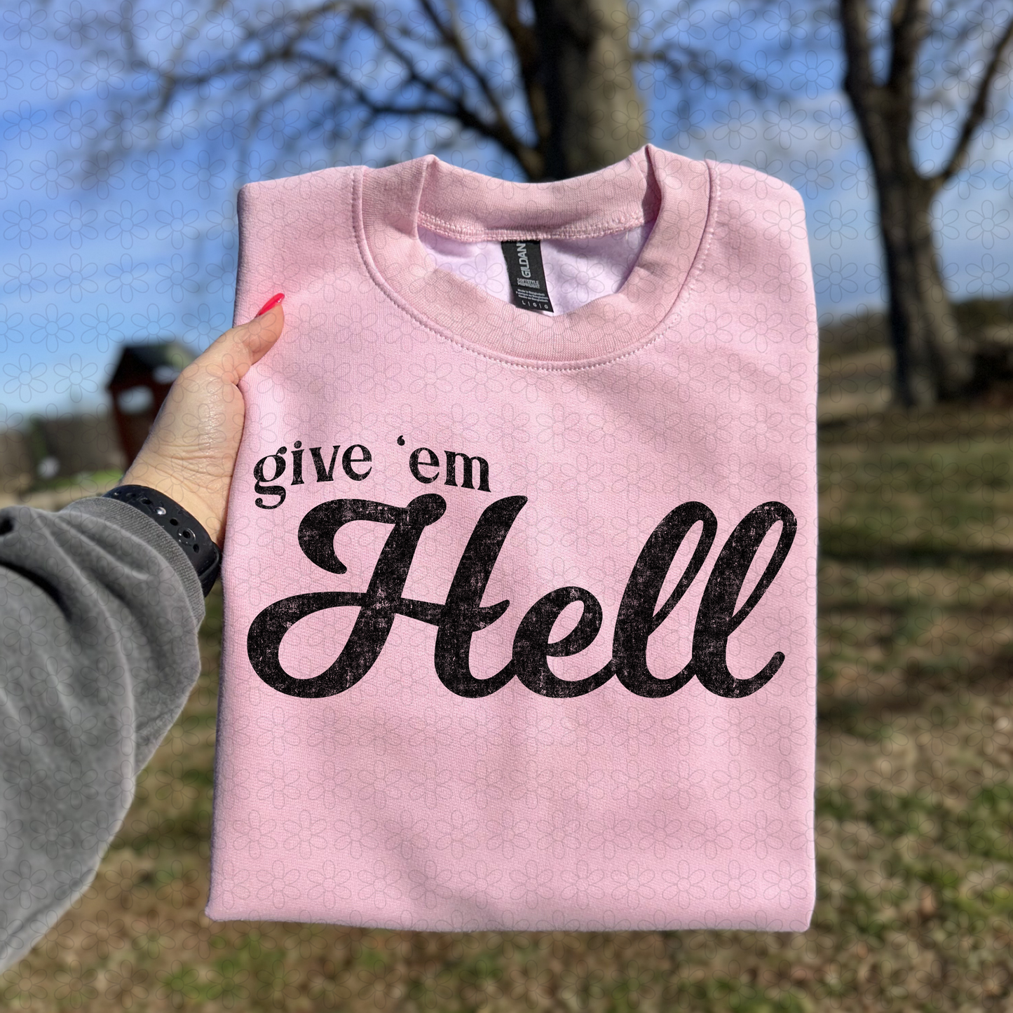 Distressed Give 'em Hell DTF Transfer