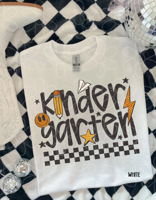 Retro Checkered School Grades Kids Completed Tee