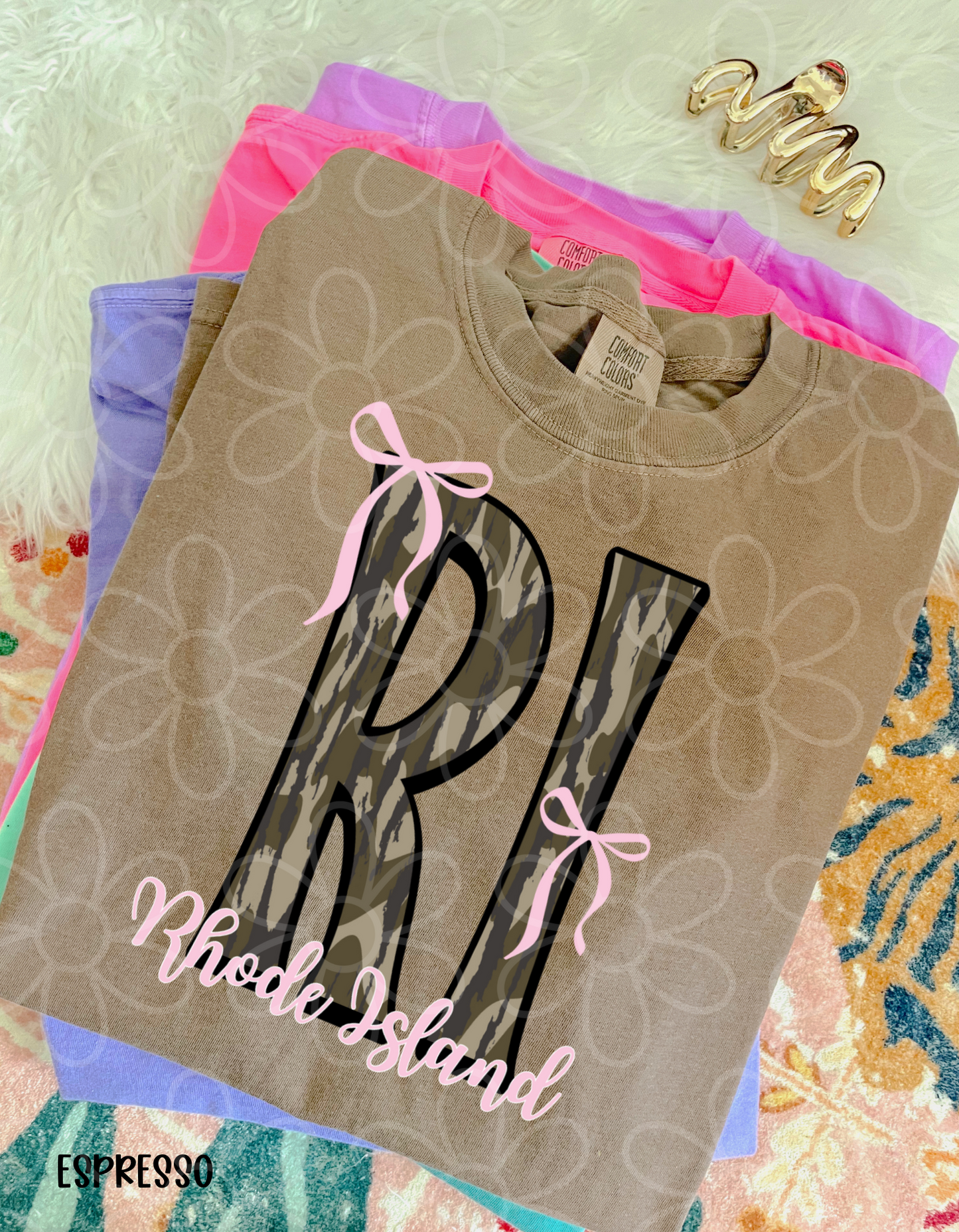 Camo States Pink Bows (Multiple Options) Completed Tee