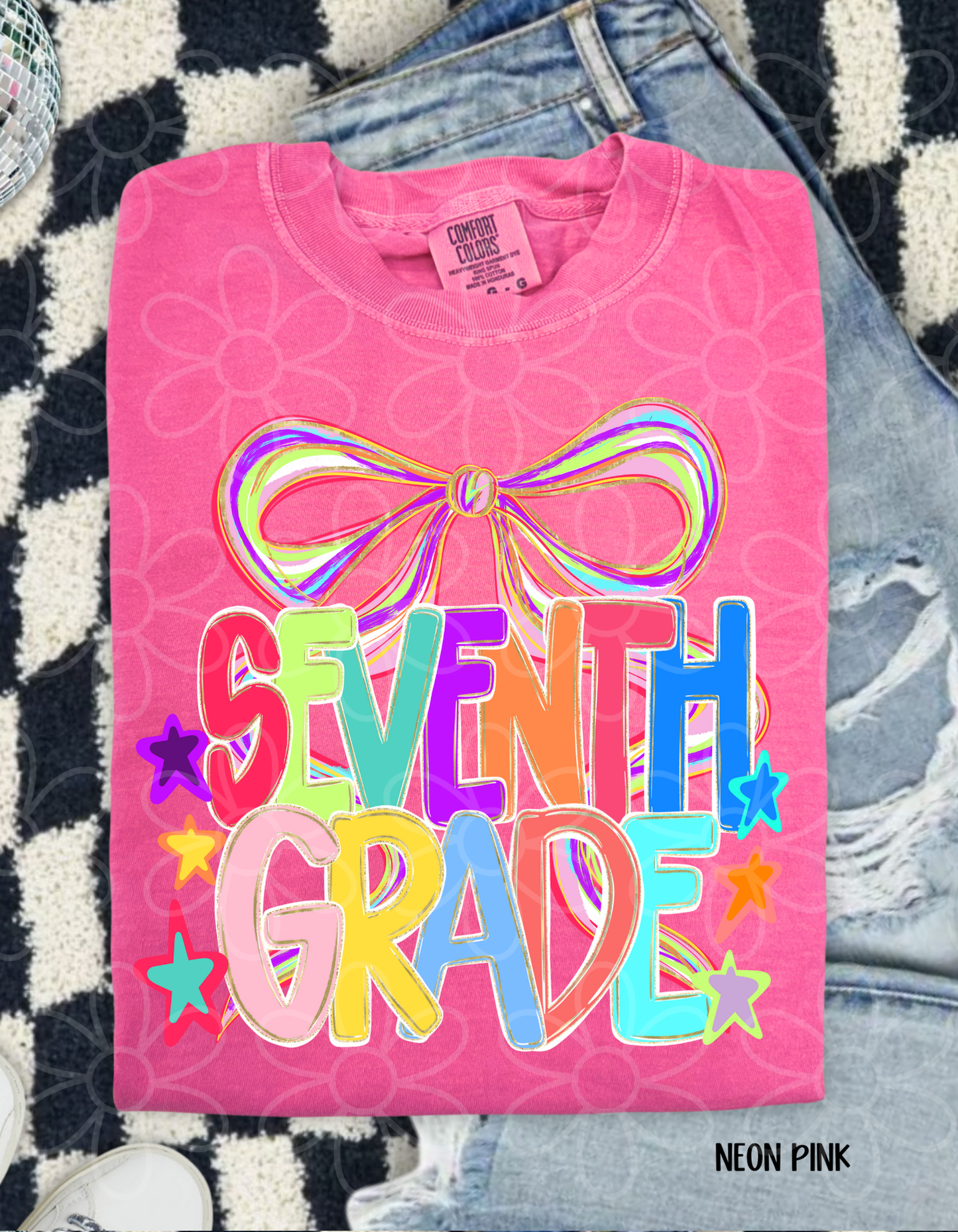 Colorful Bow School Grades (Multiple Options) DTF Transfer