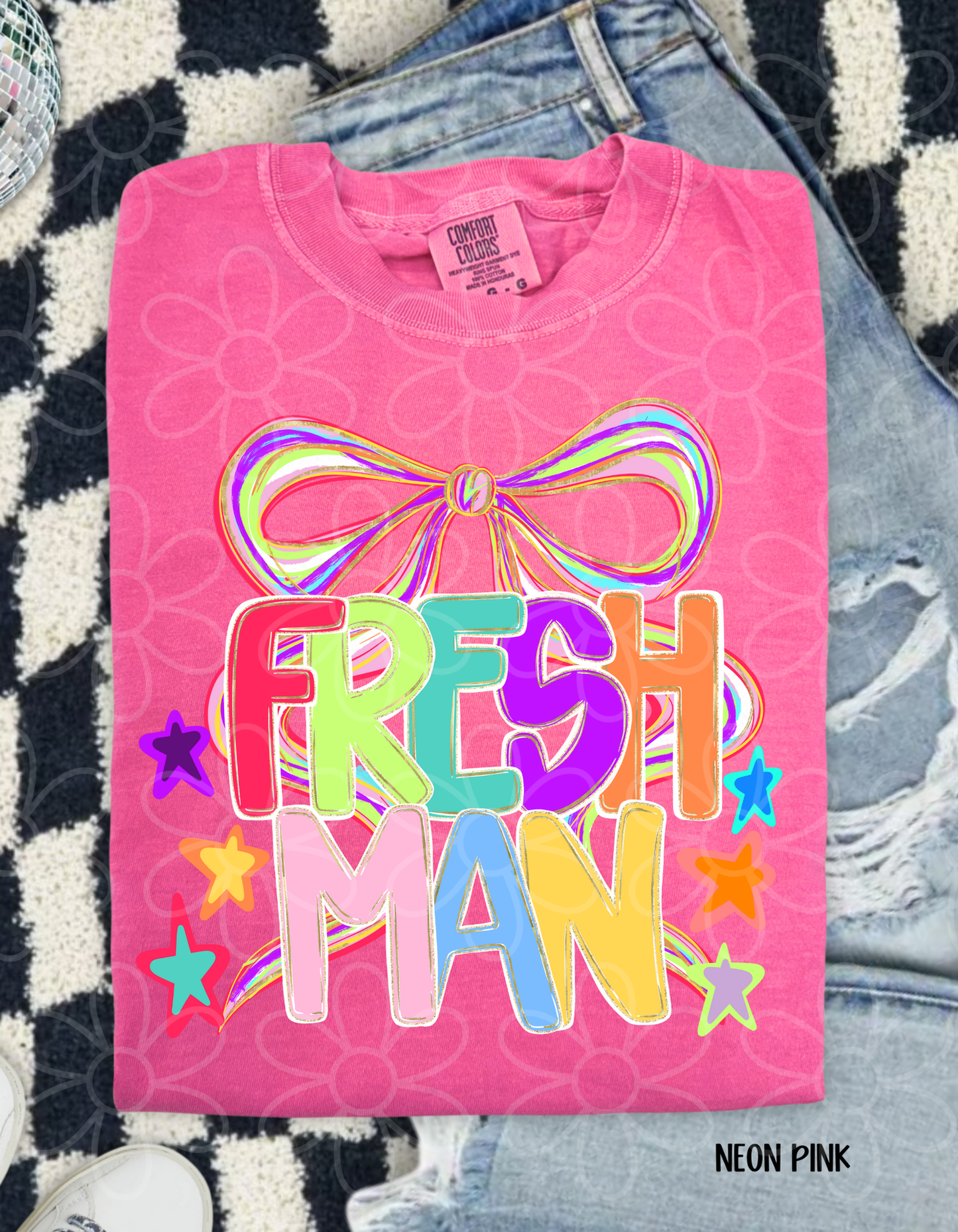 Colorful Bow School Grades (Multiple Options) Completed Tee
