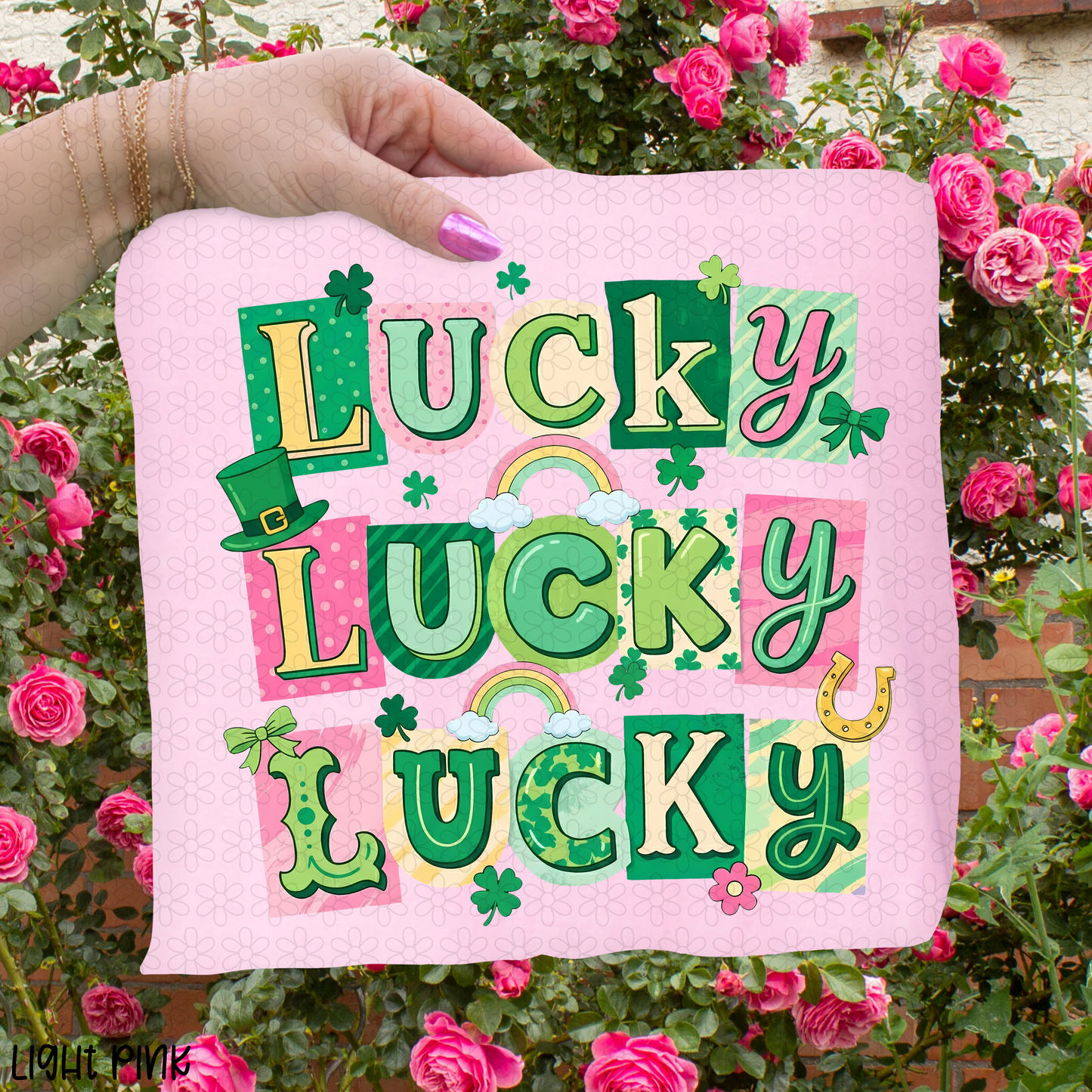 Pink Lucky Lucky Lucky DTF Transfer