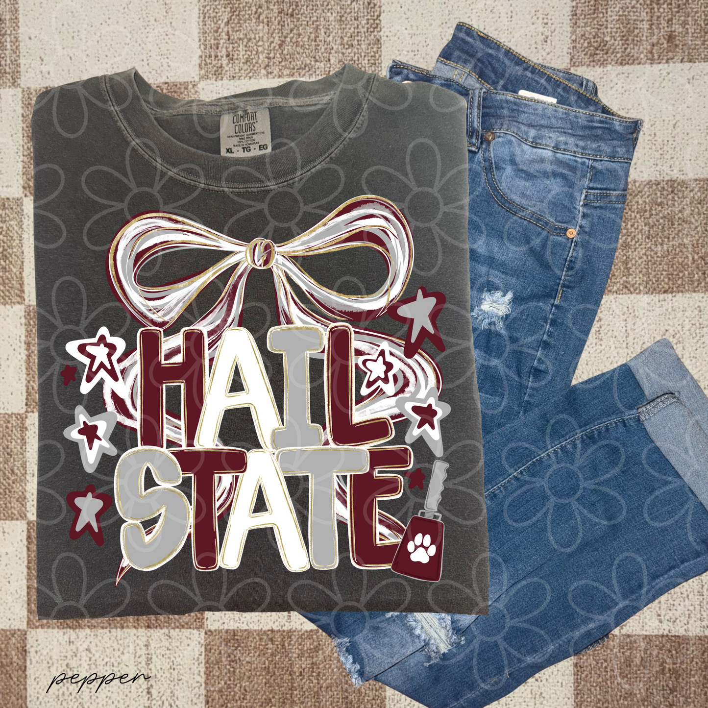 Preppy Sports Team Stars Coquette Bow (Multiple Options) Completed Tee