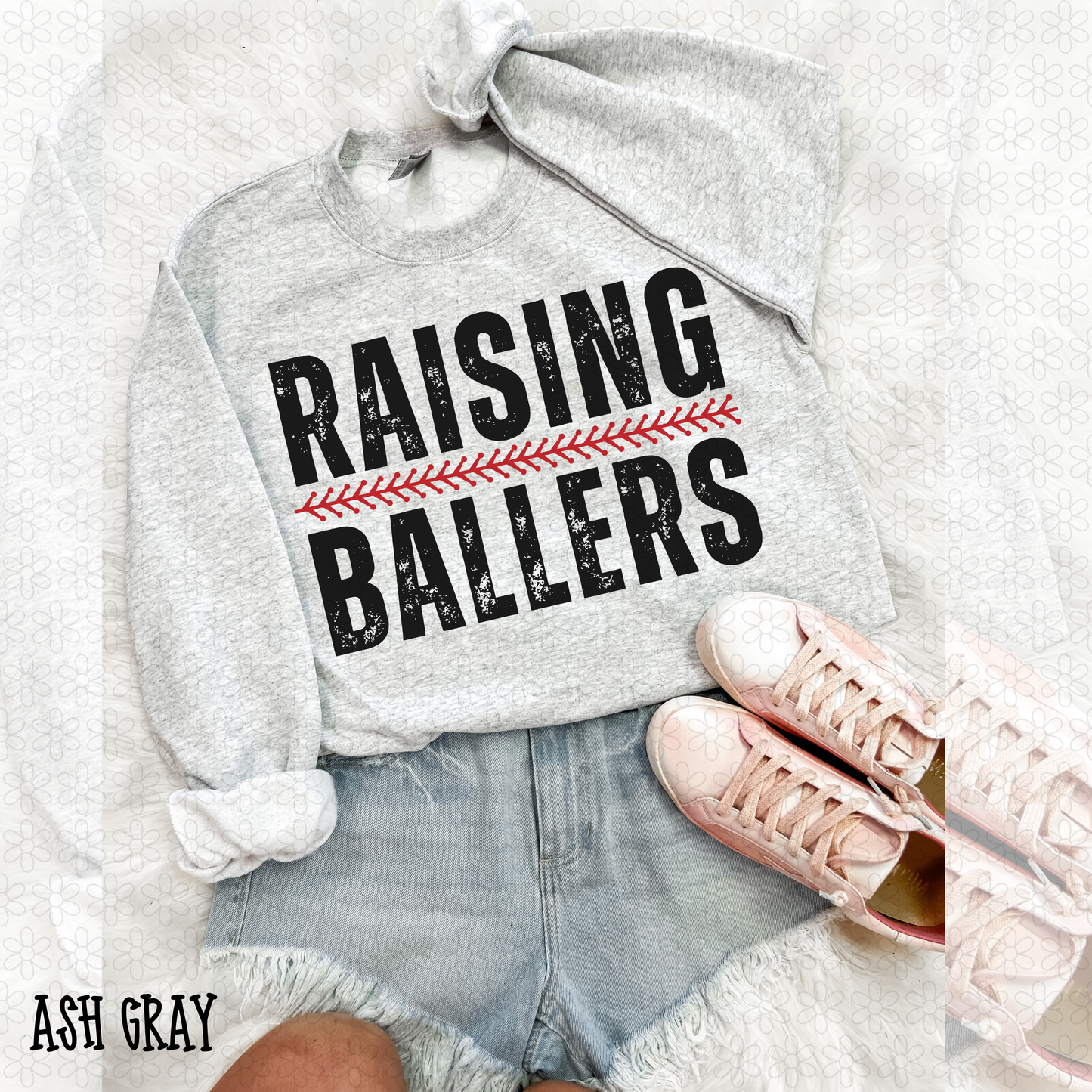 Baseball Stitch Raising Ballers DTF Transfer