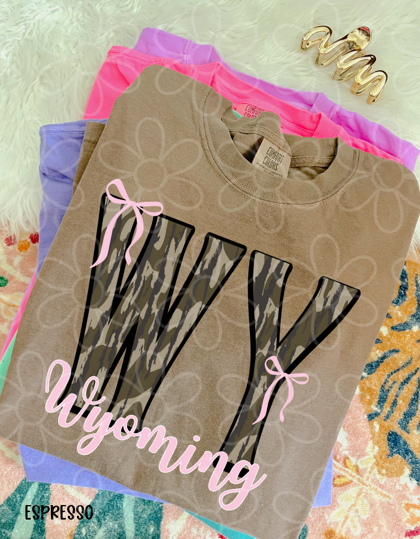 Camo States Pink Bows (Multiple Options) Completed Tee