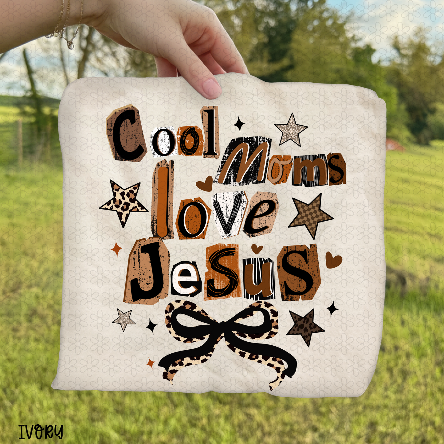 Neutral Leopard Cool Mom Love Jesus DTF Transfer